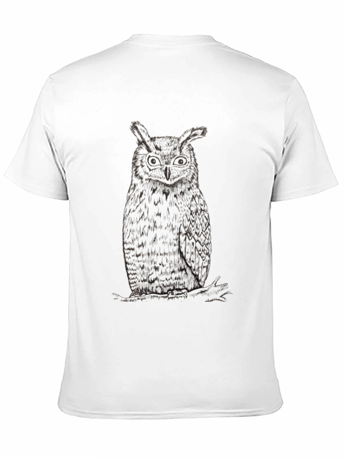 Owl Graphic Print T-Shirt - Mens Black Tee