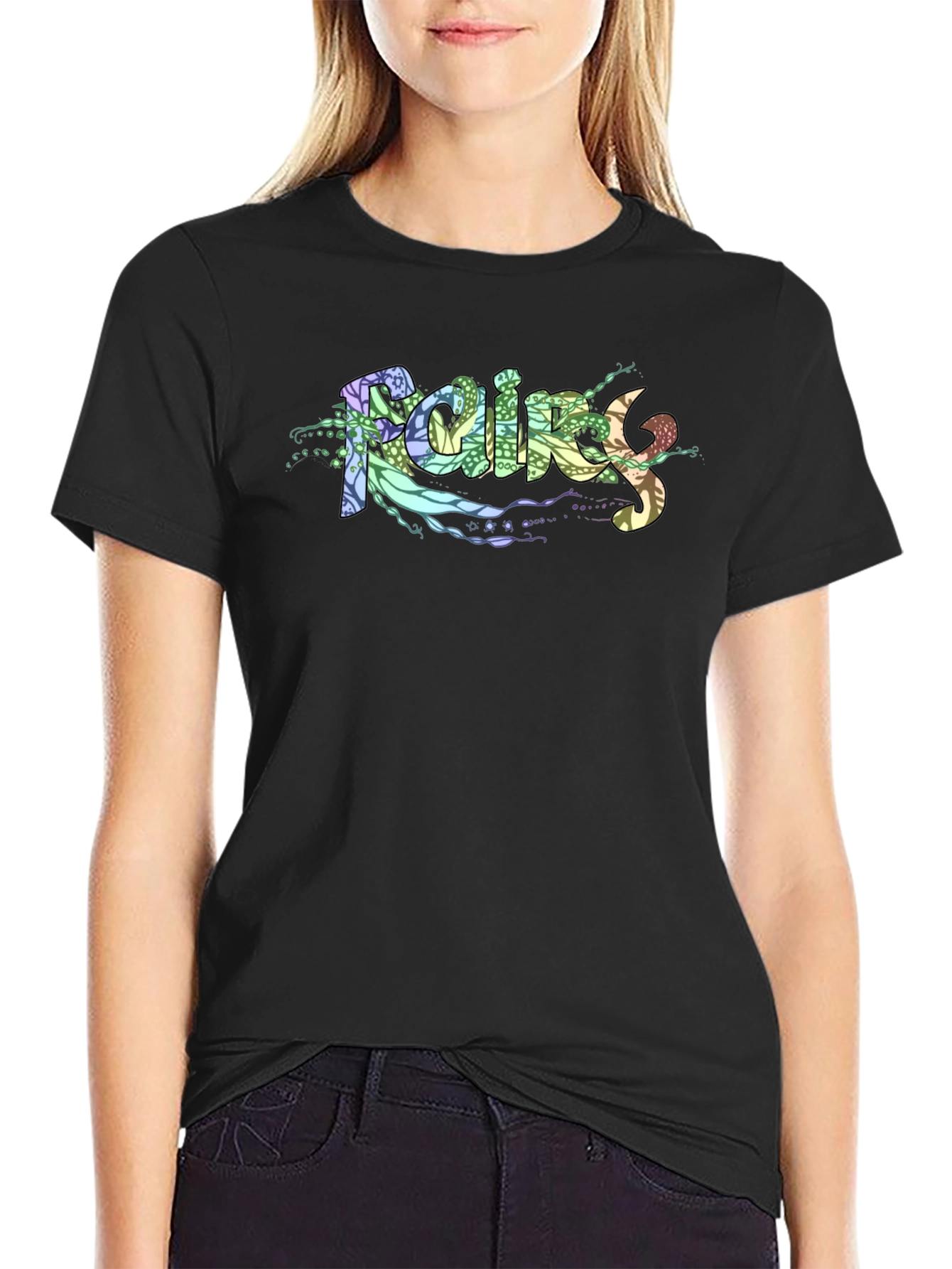 Raining Fairy Black T-Shirt