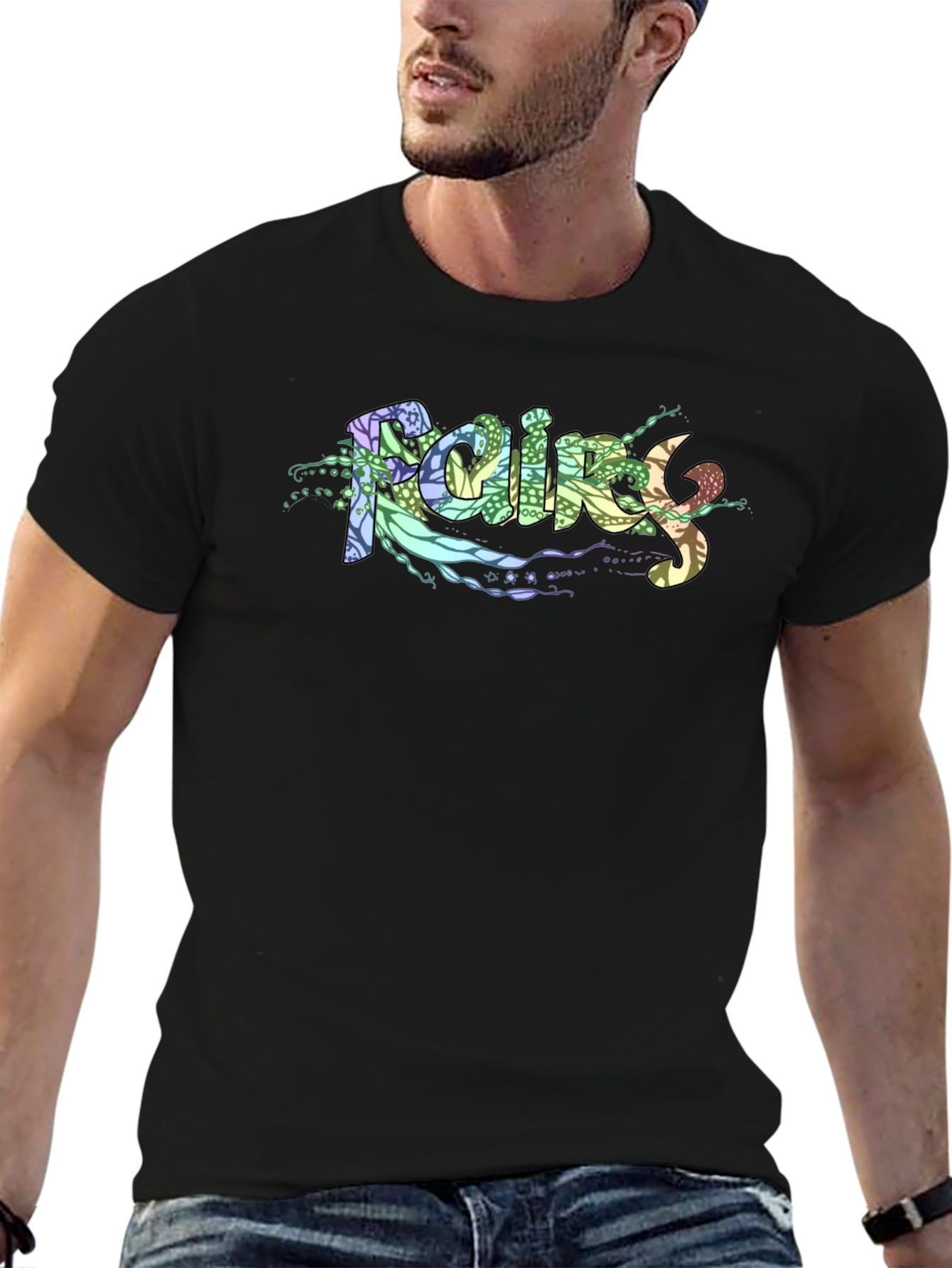 Raining Fairy Black T-Shirt