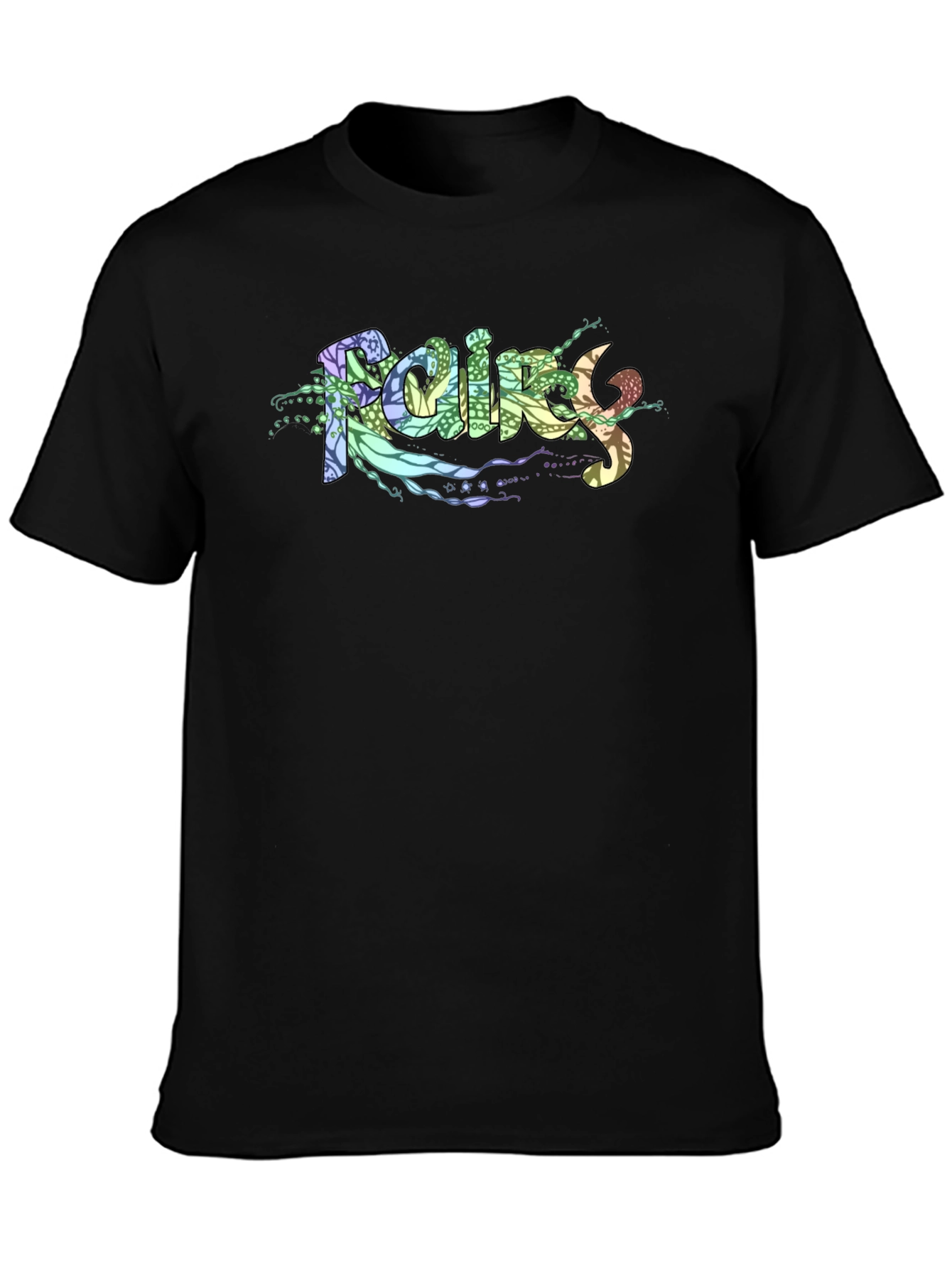 Raining Fairy Black T-Shirt