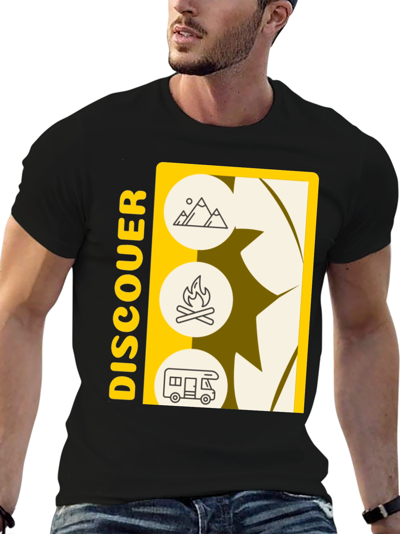 Discover Camping Graphic Tee - Black