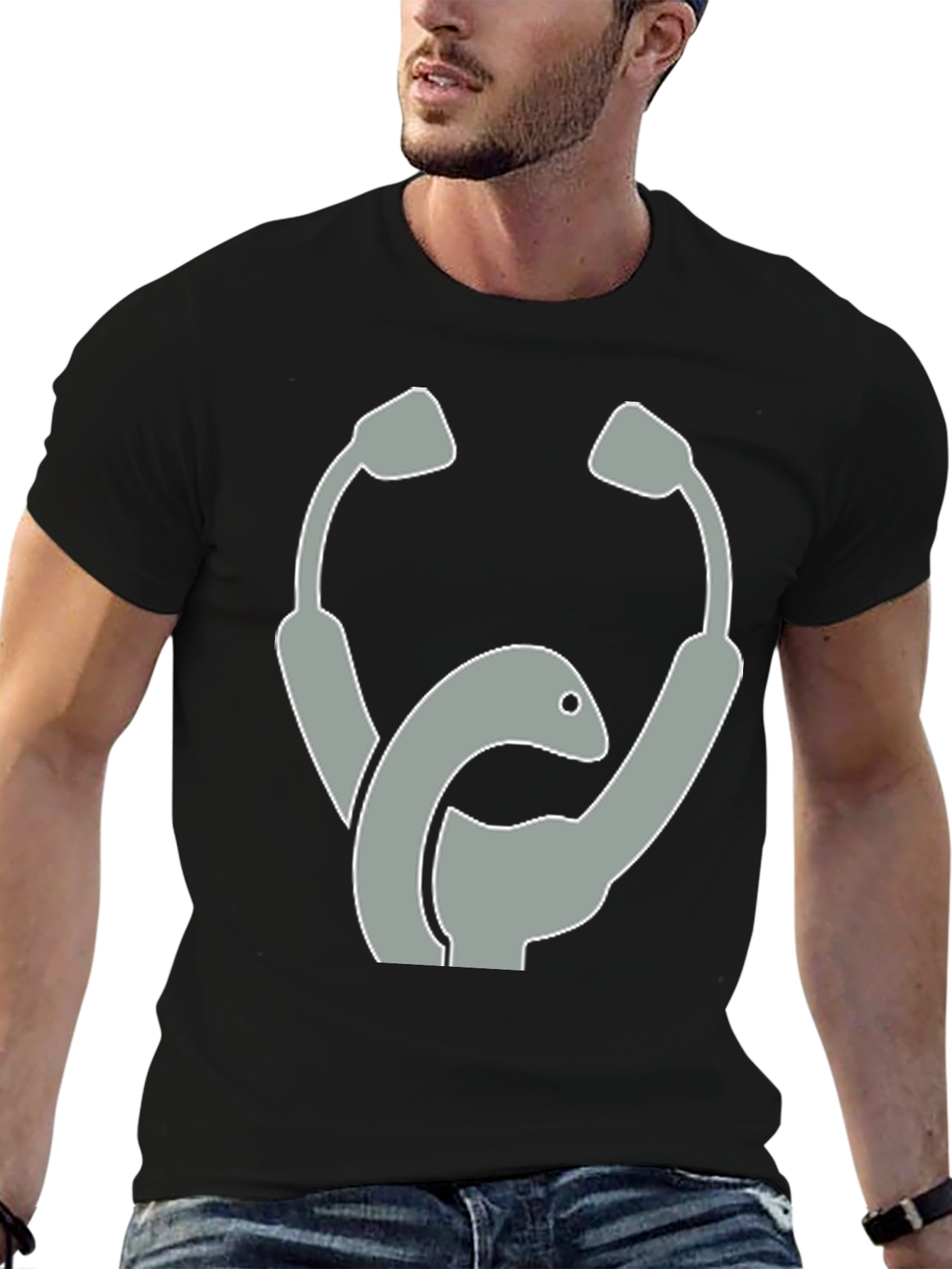 Stethoscope Loch Ness Monster Graphic T-Shirt