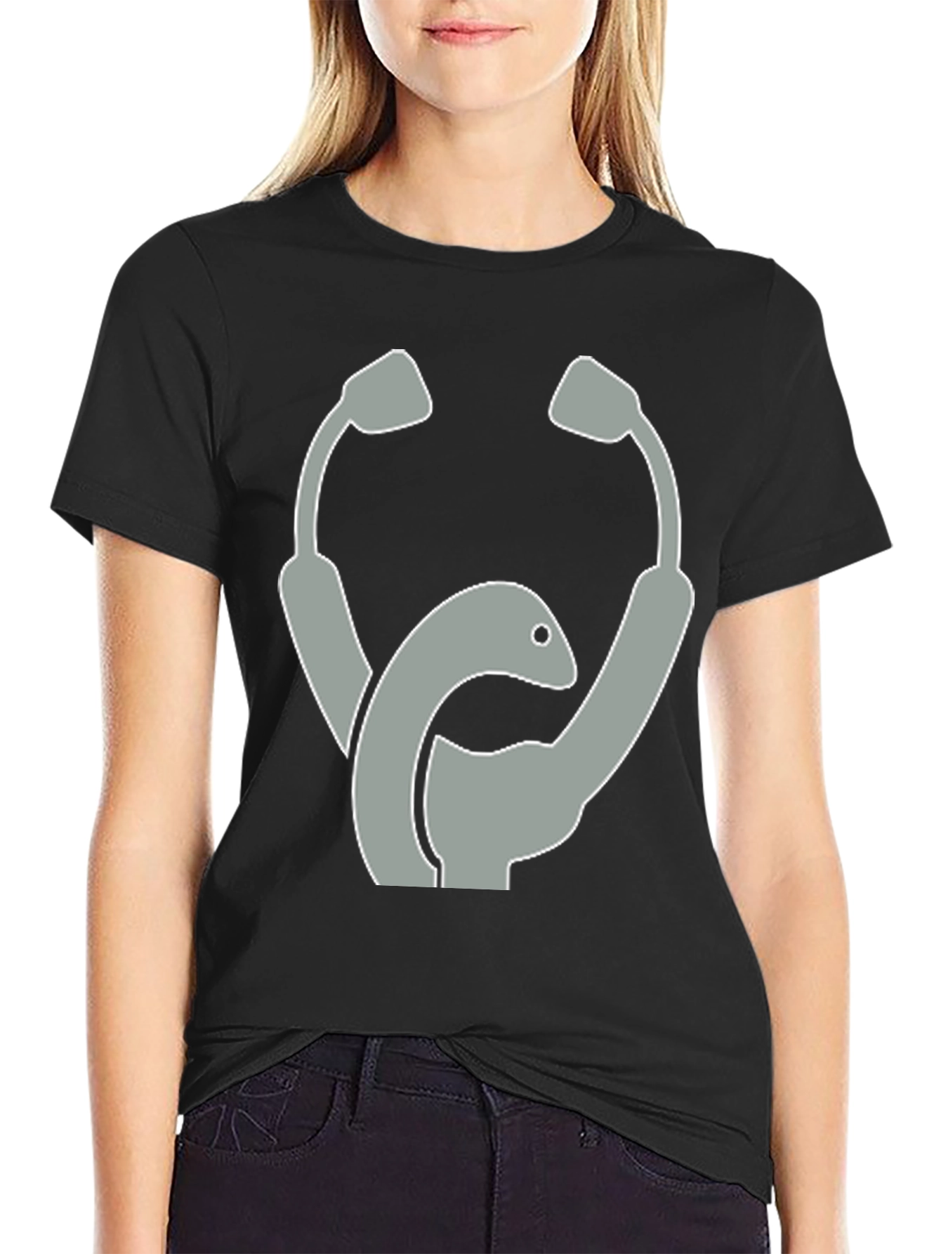Stethoscope Loch Ness Monster Graphic T-Shirt