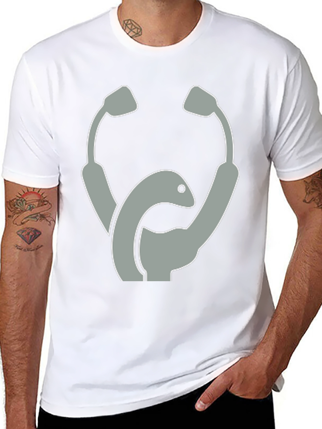 Stethoscope Loch Ness Monster Graphic T-Shirt