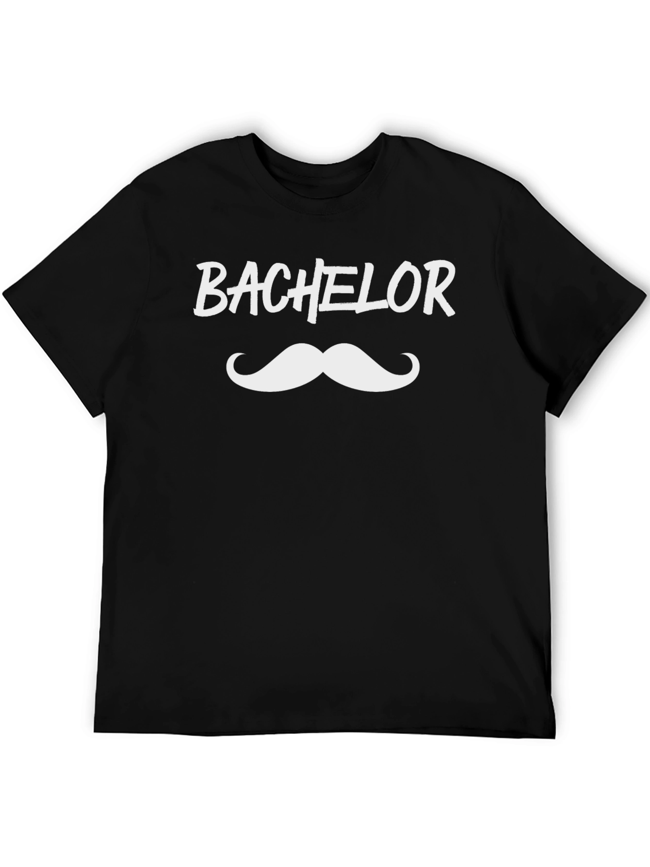 Bachelor Mustache Graphic Tee - Black Cotton T-Shirt