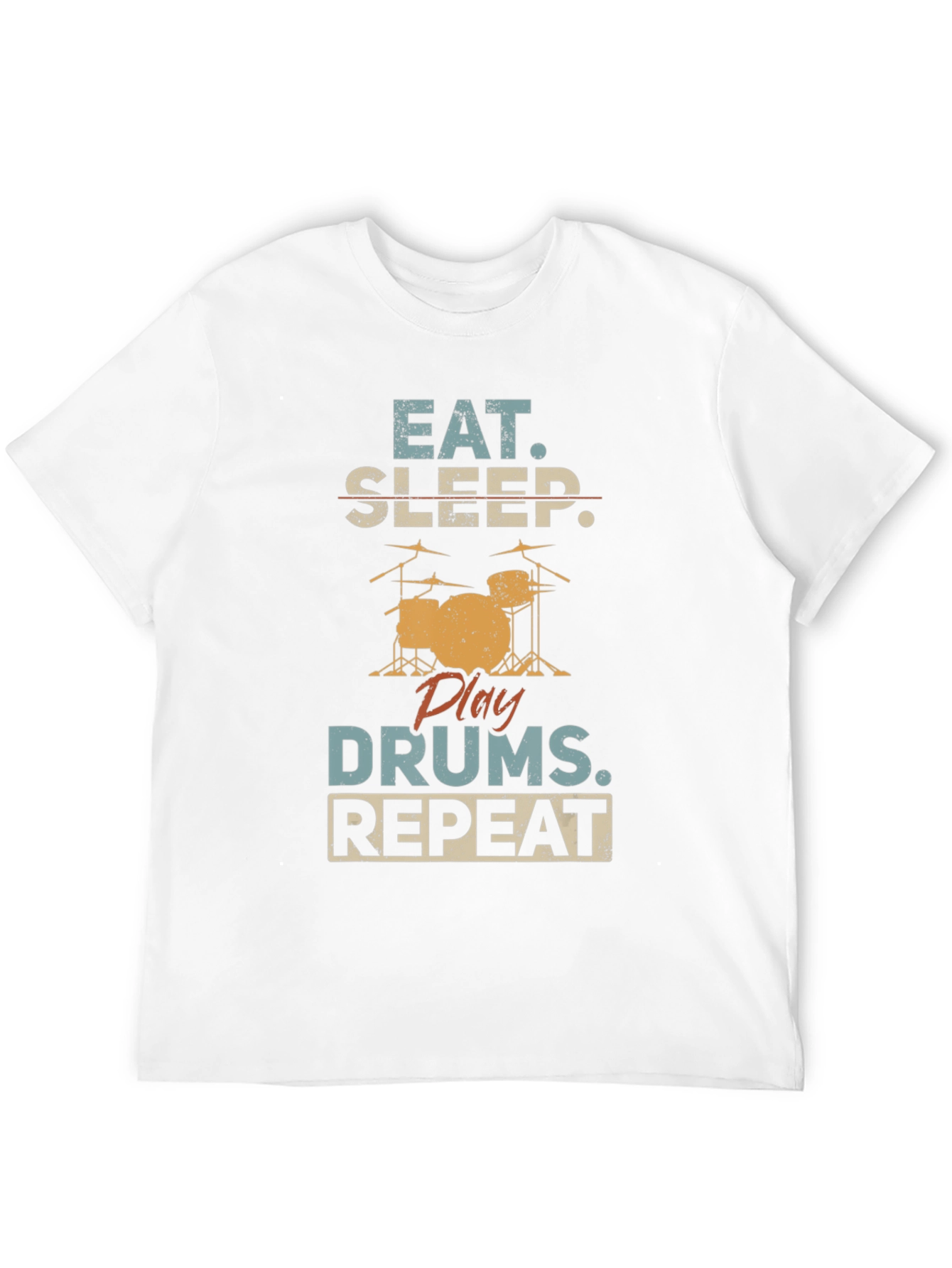 Eat Sleep Drums Repeat Black T-Shirt