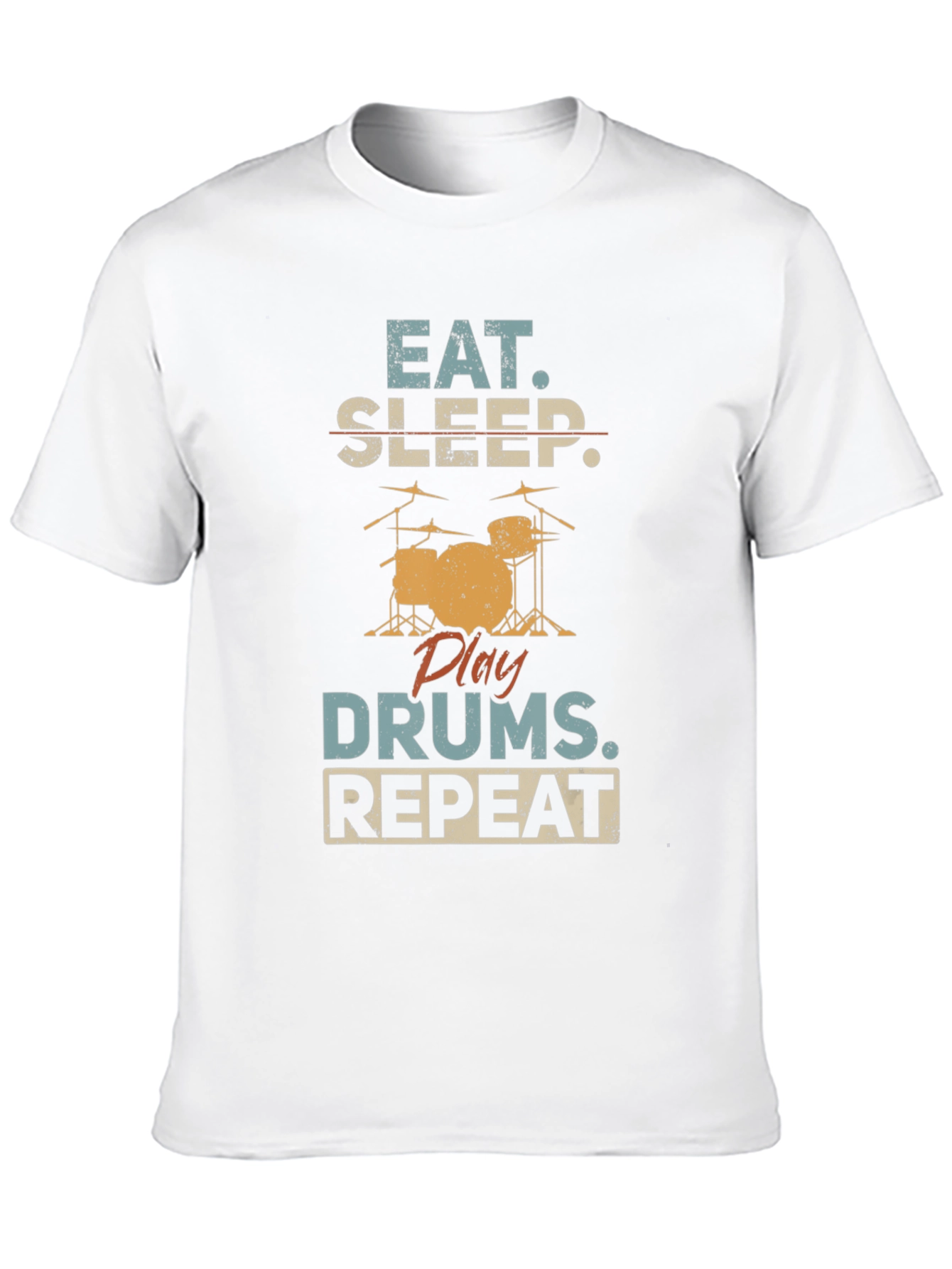 Eat Sleep Drums Repeat Black T-Shirt