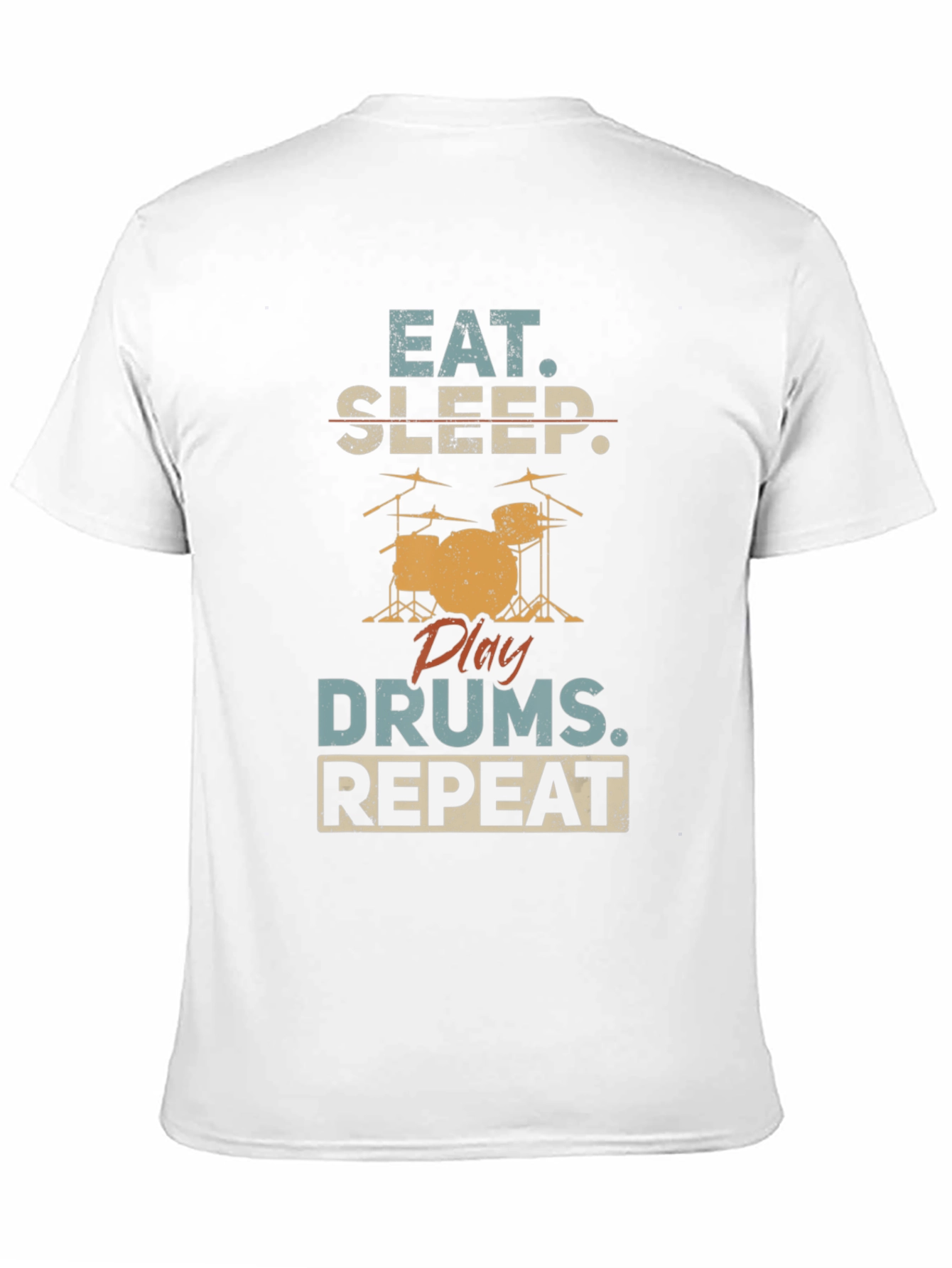 Eat Sleep Drums Repeat Black T-Shirt