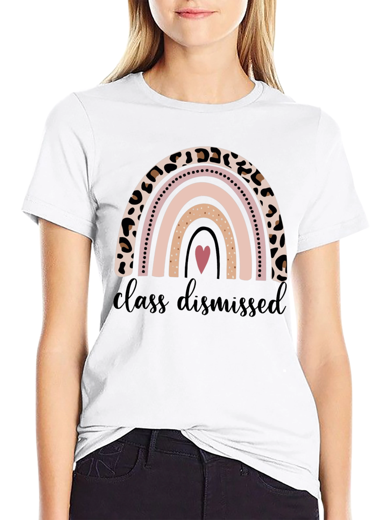 Class Dismissed Leopard Rainbow Teacher Shirt
