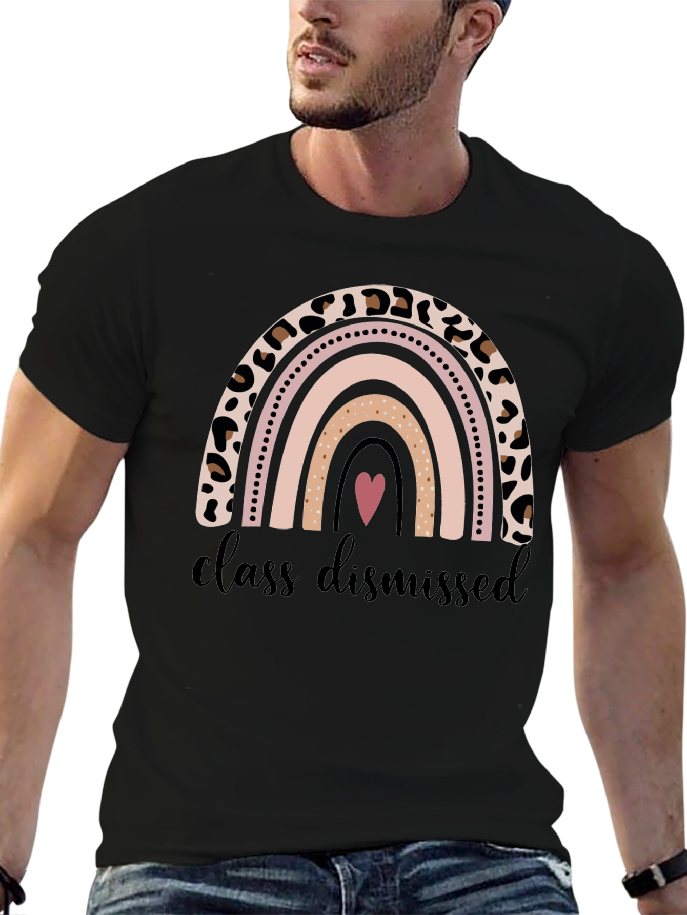 Class Dismissed Leopard Rainbow Teacher Shirt