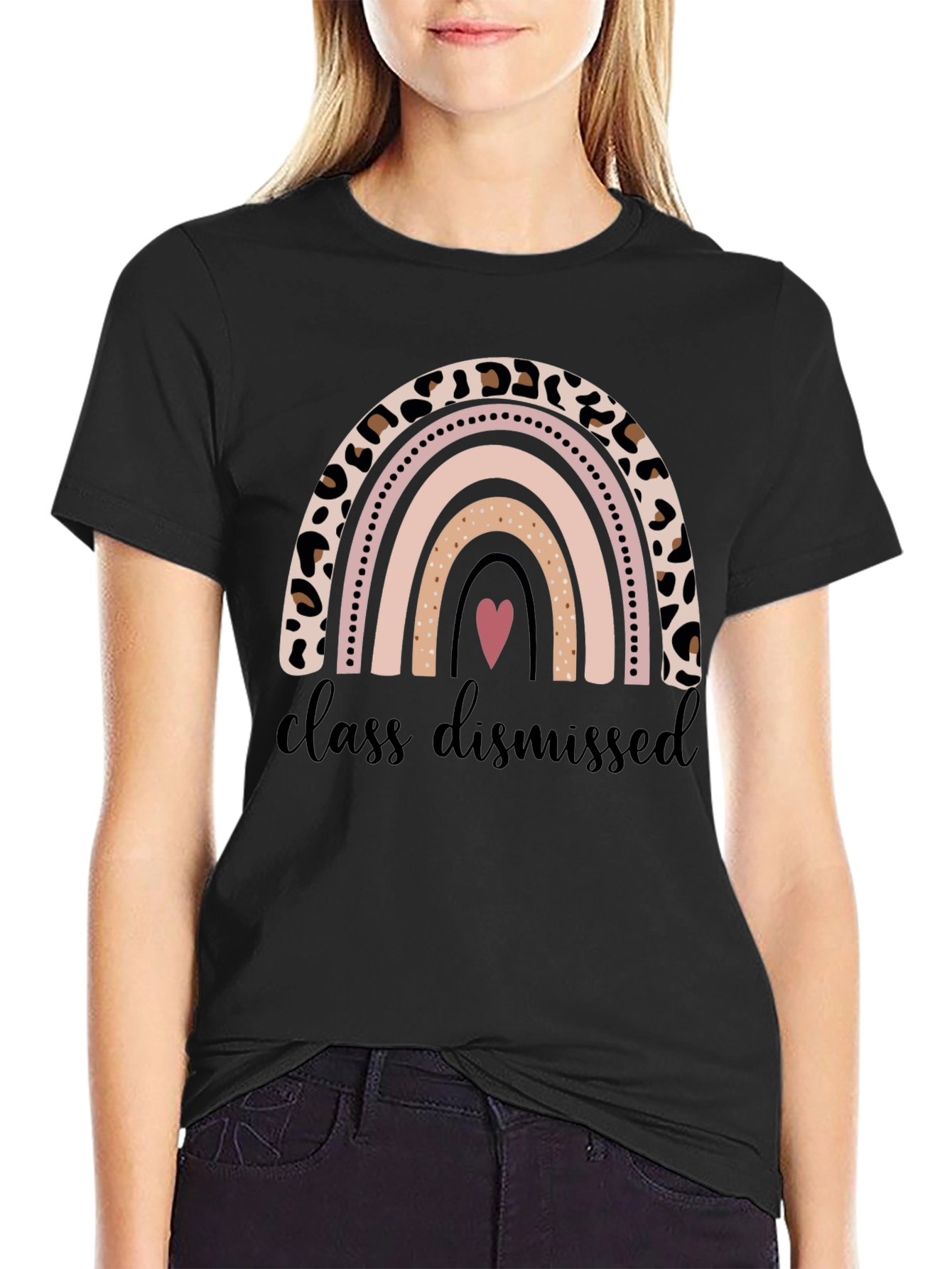 Class Dismissed Leopard Rainbow Teacher Shirt