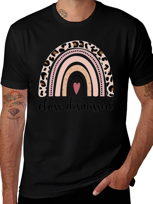 Class Dismissed Leopard Rainbow Teacher Shirt
