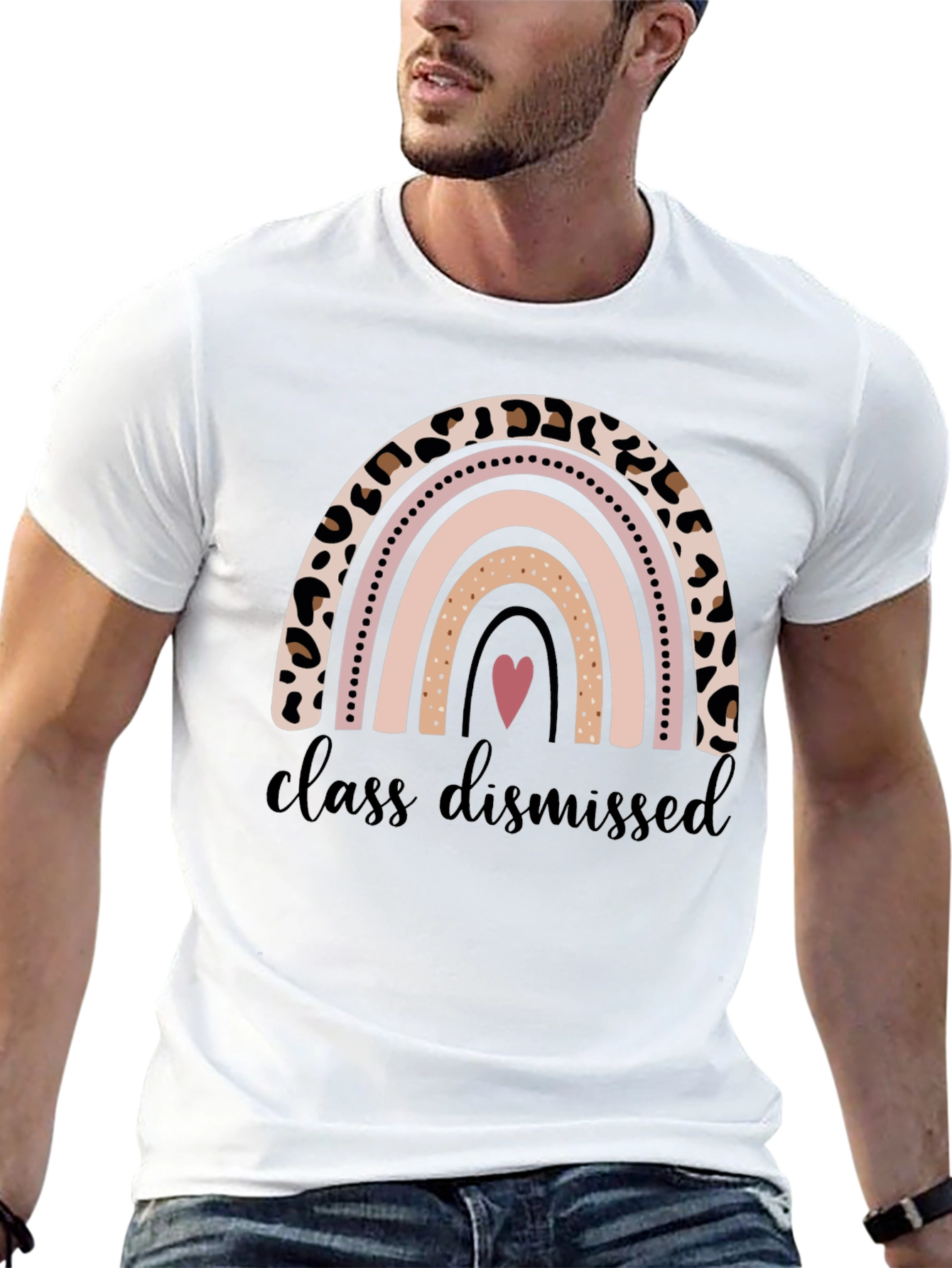 Class Dismissed Leopard Rainbow Teacher Shirt