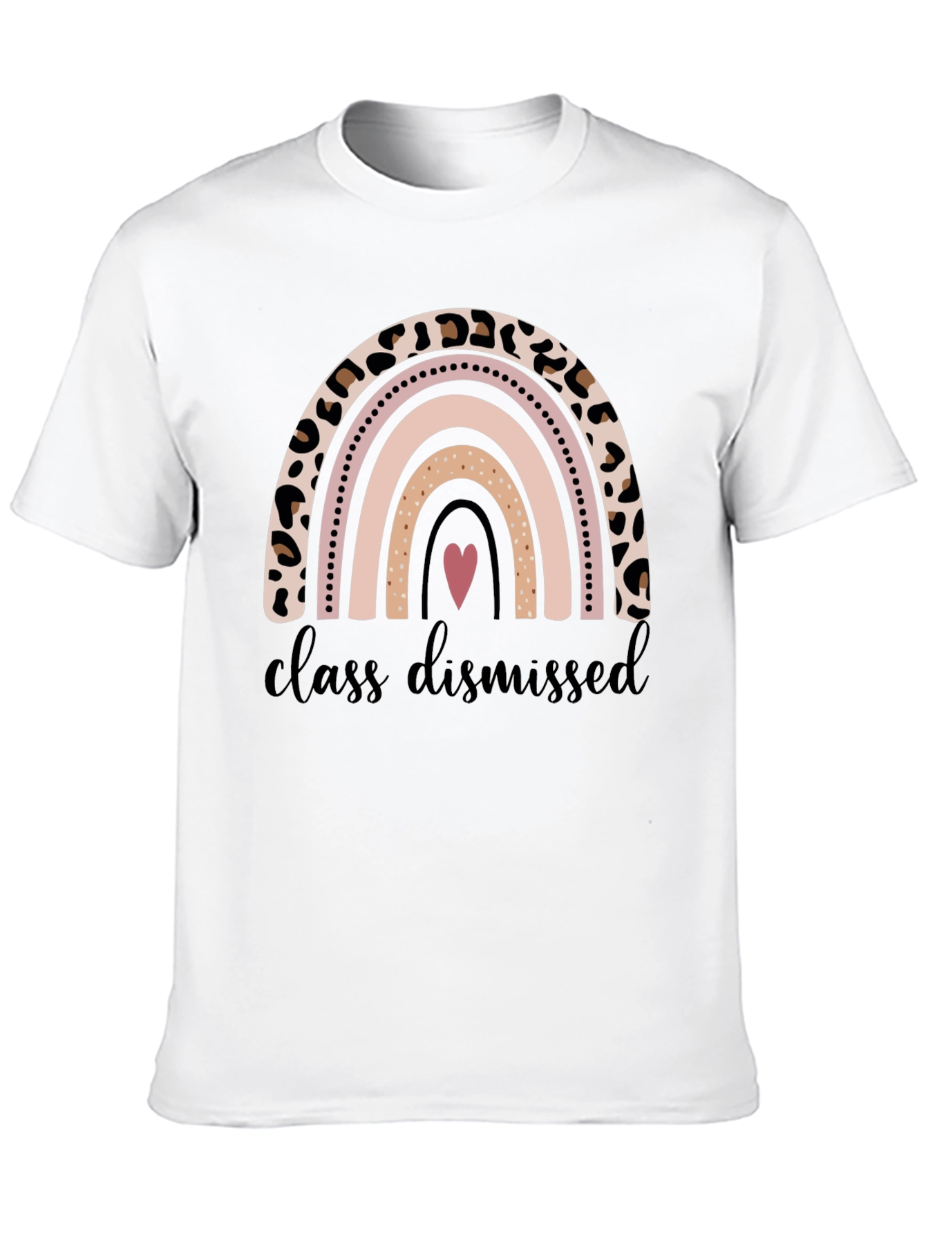 Class Dismissed Leopard Rainbow Teacher Shirt