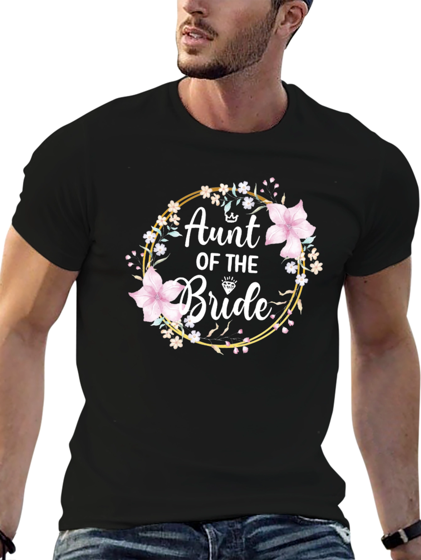 Aunt of the Bride Floral Wreath T-Shirt