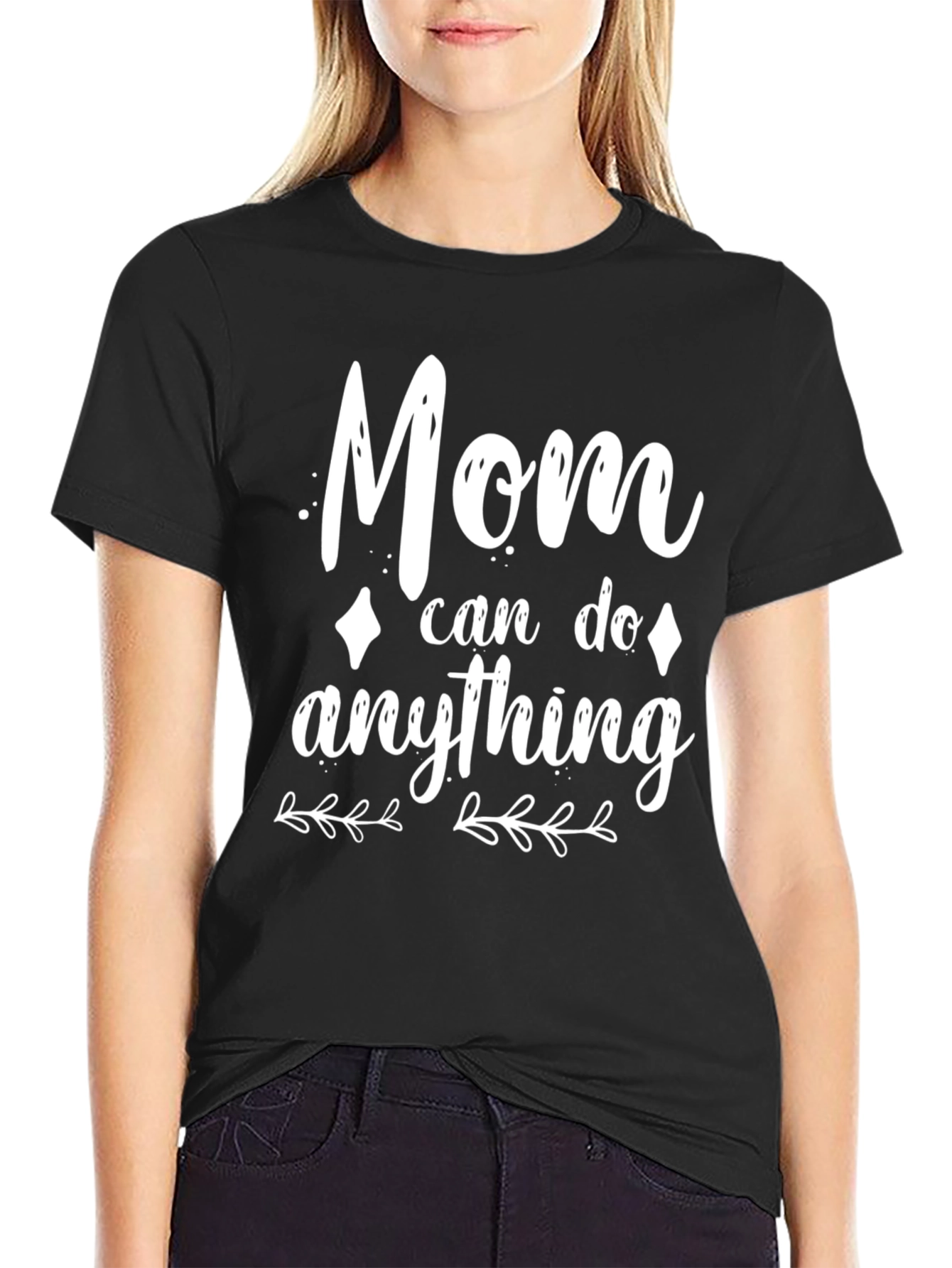 Mom Can Do Anything Black Graphic Tee