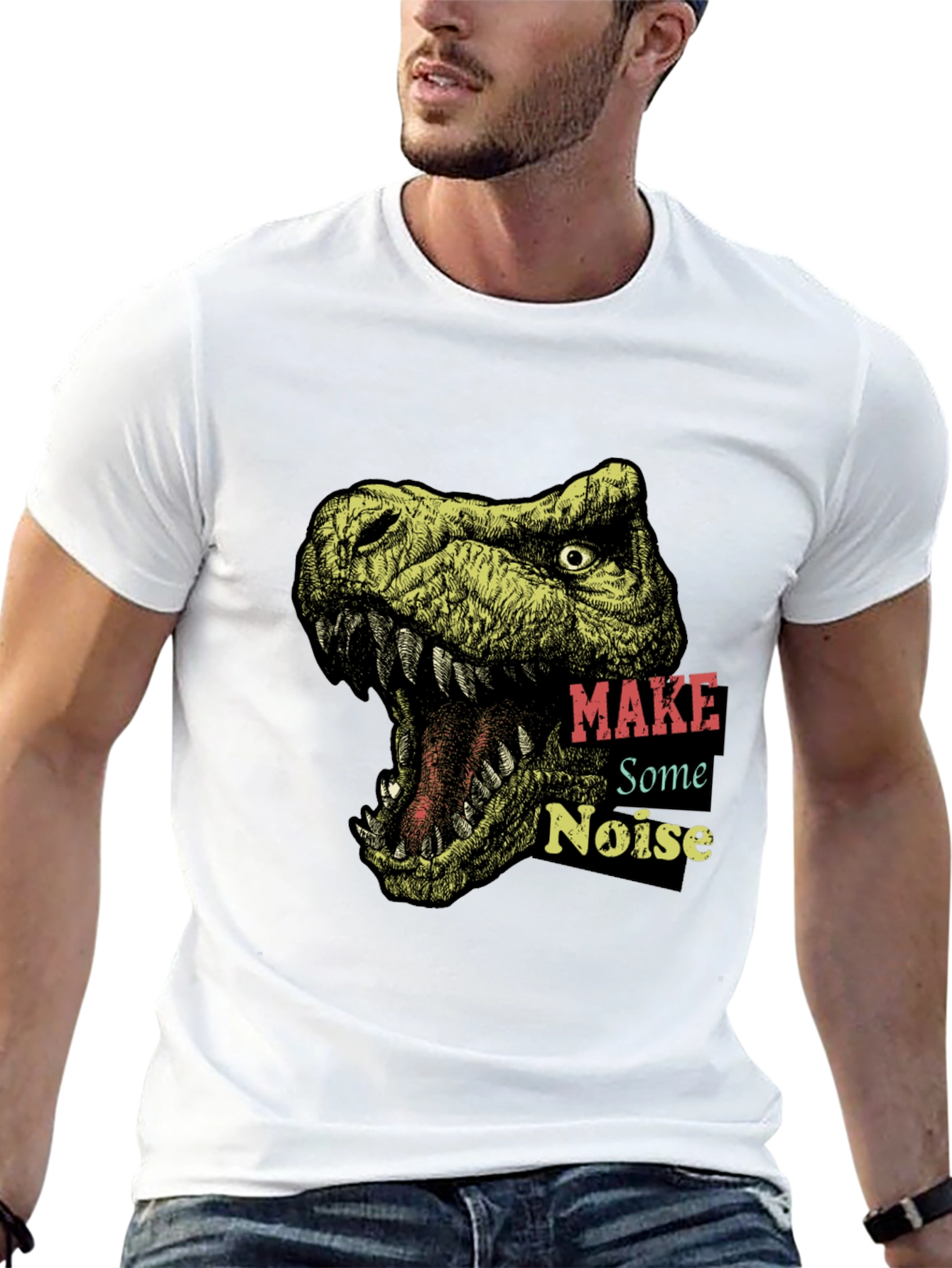 Dino T-Shirt: Make Some Noise Graphic Tee