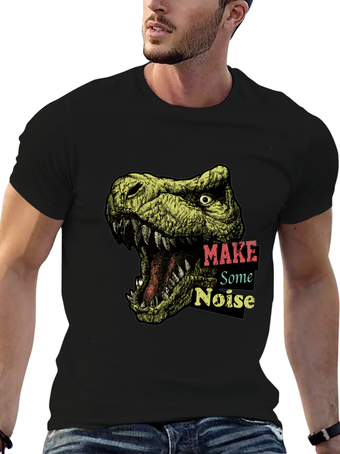 Dino T-Shirt: Make Some Noise Graphic Tee