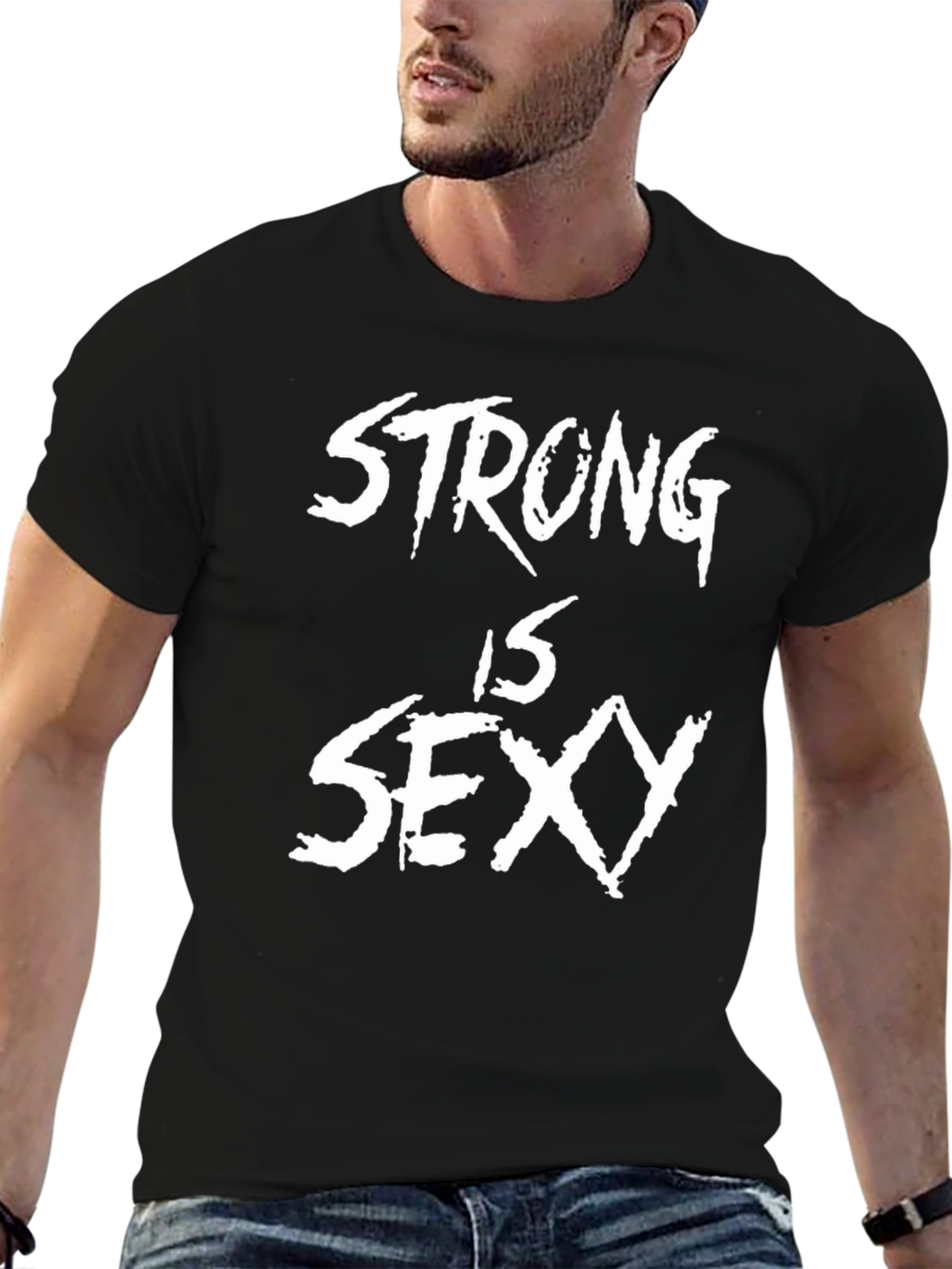 Strong Is Sexy Graphic T-Shirt - Black