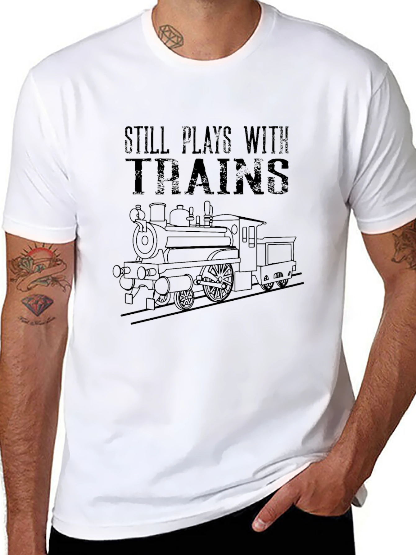 Still Plays With Trains - Graphic T-Shirt