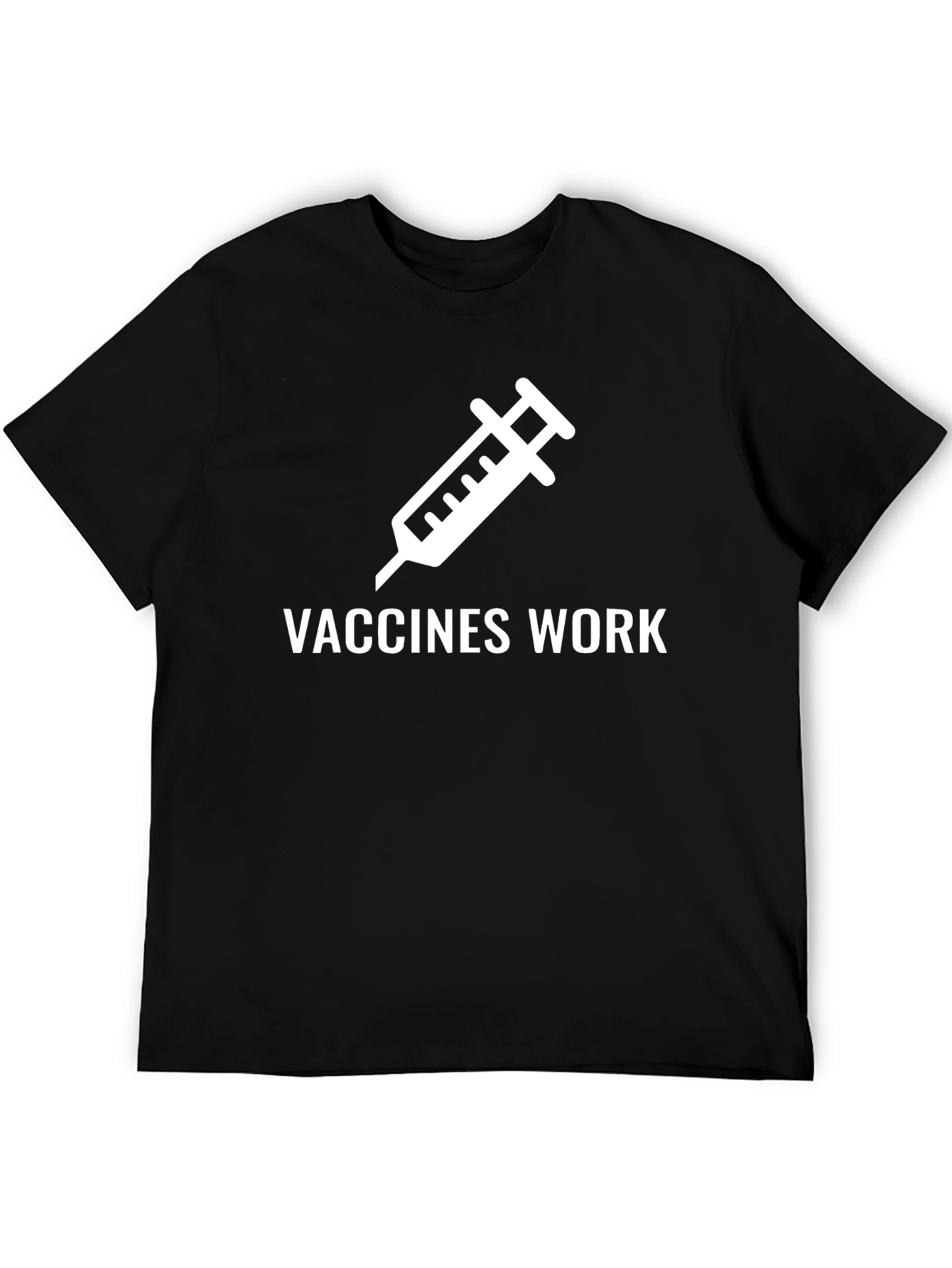 Vaccines Work Graphic Tee - Black Cotton T-Shirt