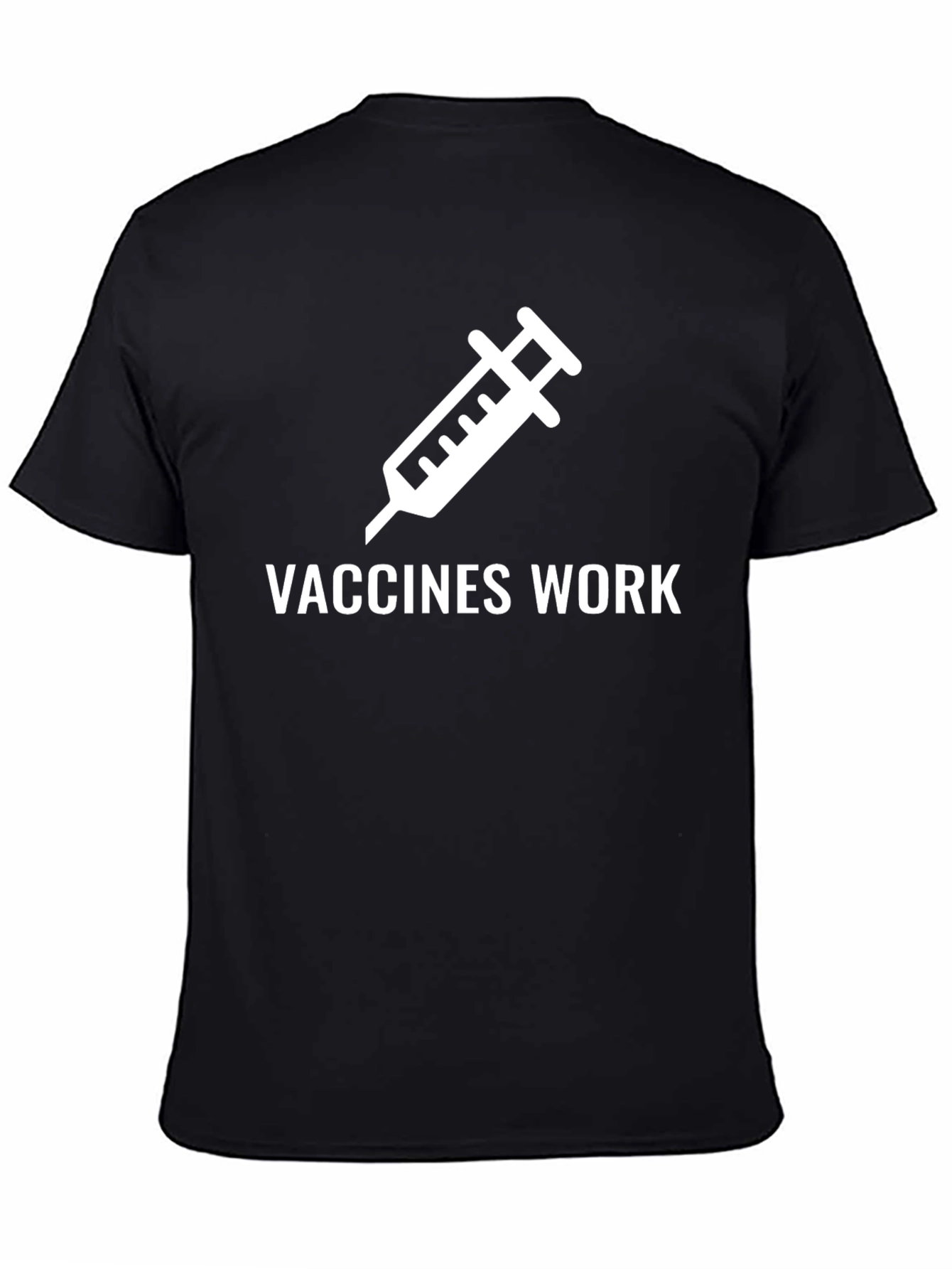 Vaccines Work Graphic Tee - Black Cotton T-Shirt