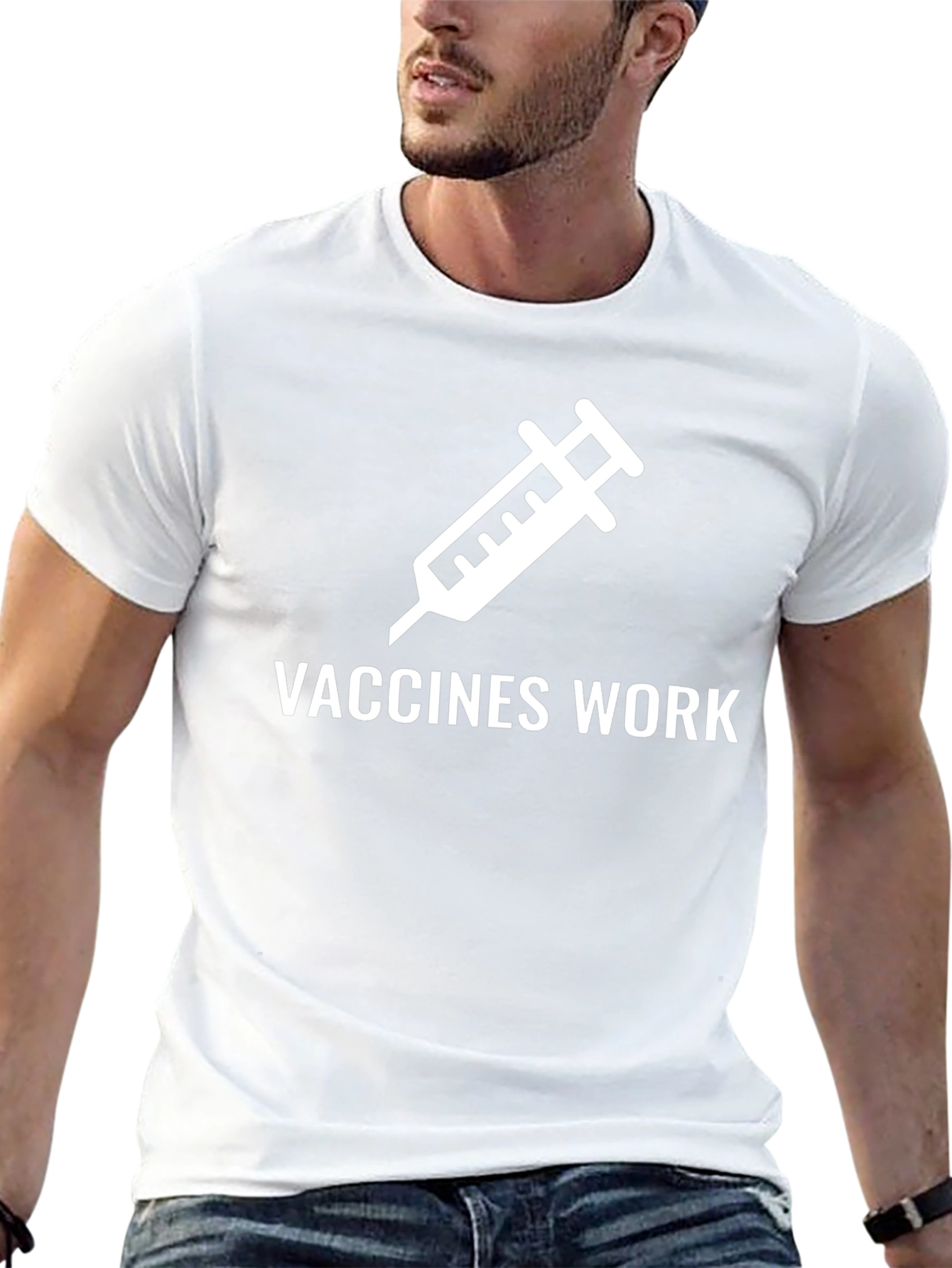 Vaccines Work Graphic Tee - Black Cotton T-Shirt