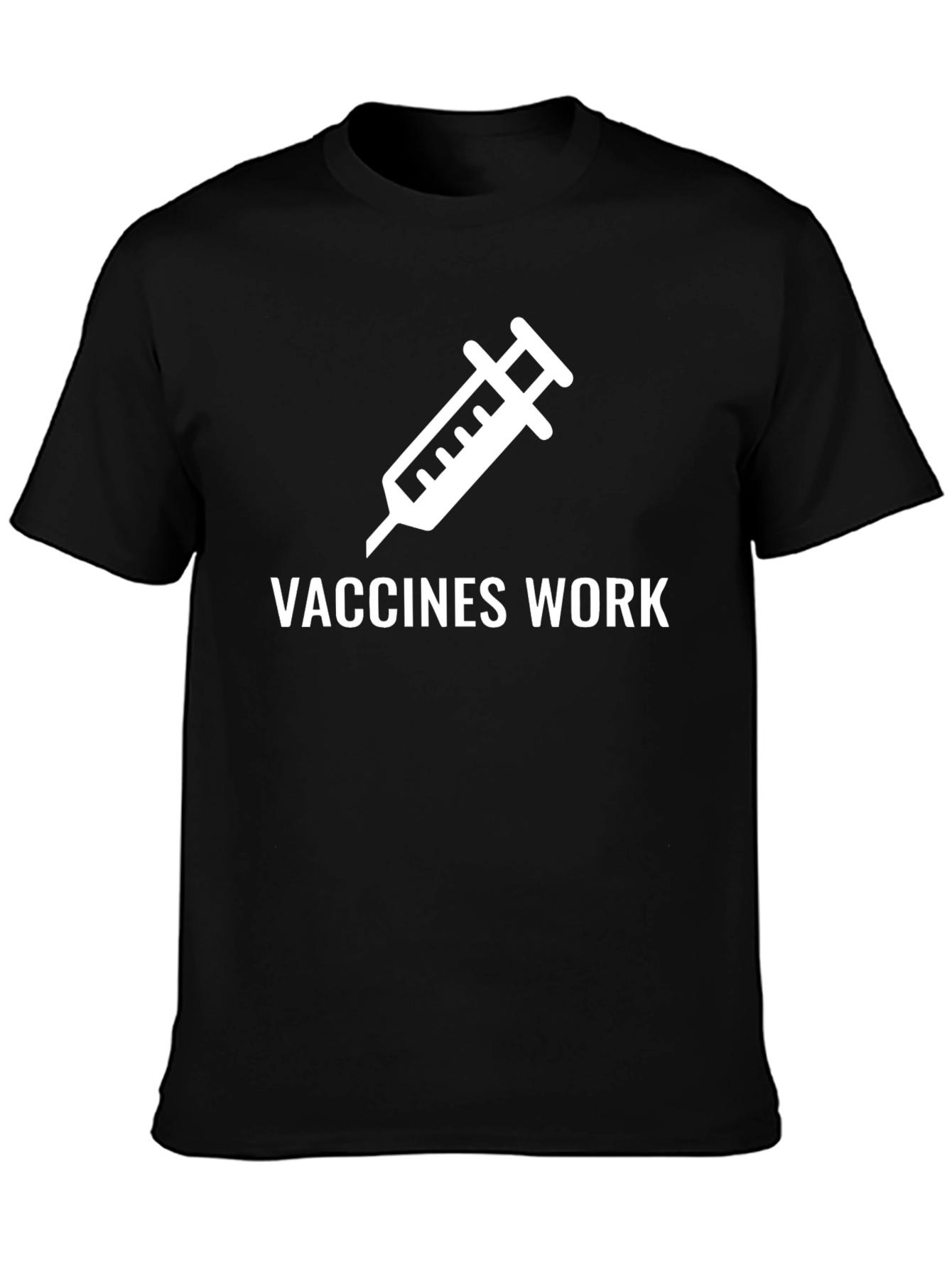 Vaccines Work Graphic Tee - Black Cotton T-Shirt