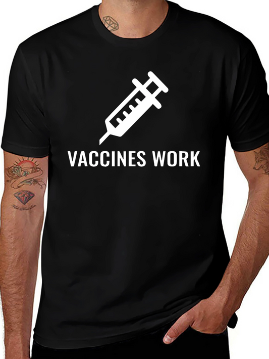Vaccines Work Graphic Tee - Black Cotton T-Shirt