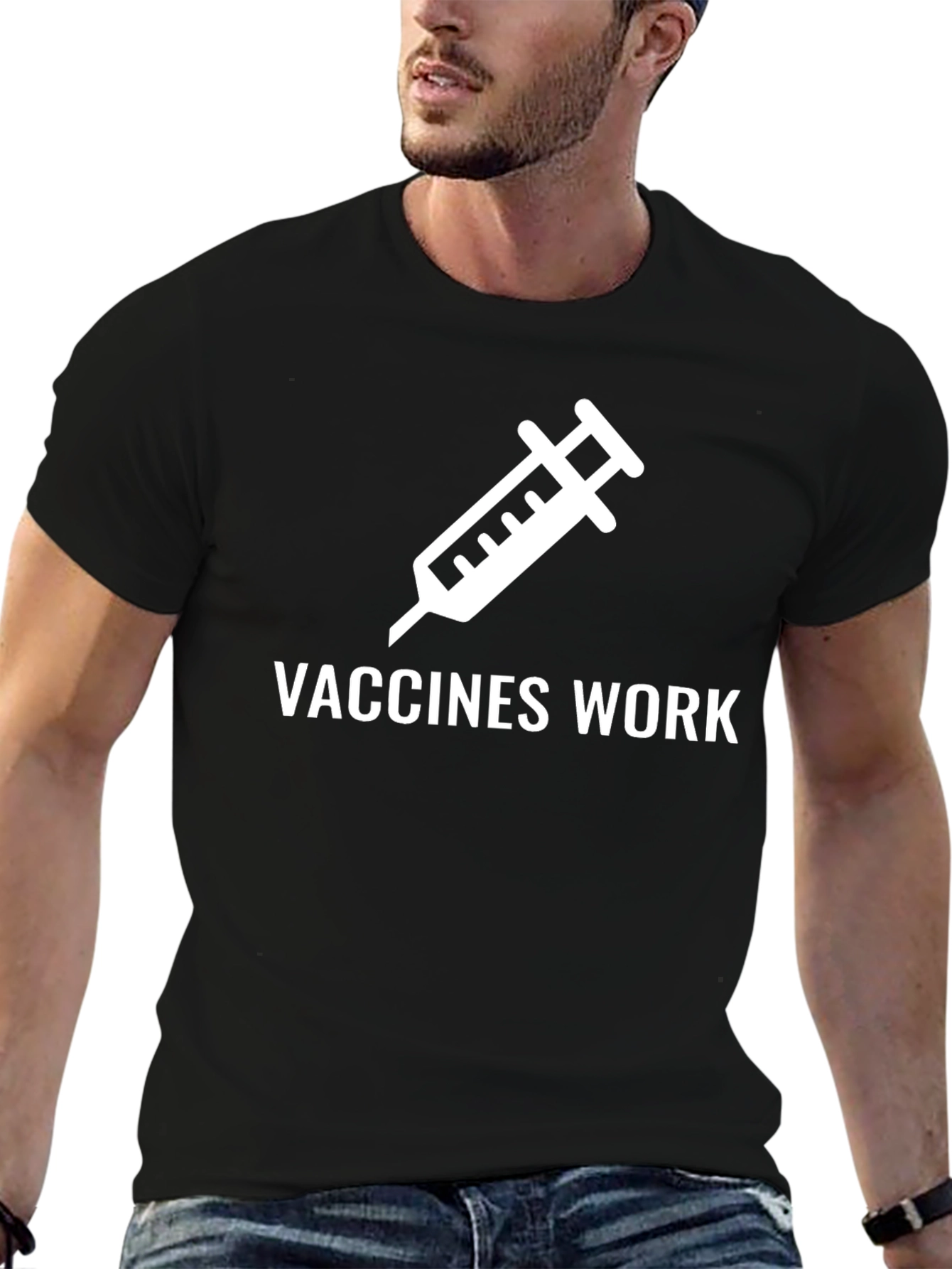 Vaccines Work Graphic Tee - Black Cotton T-Shirt