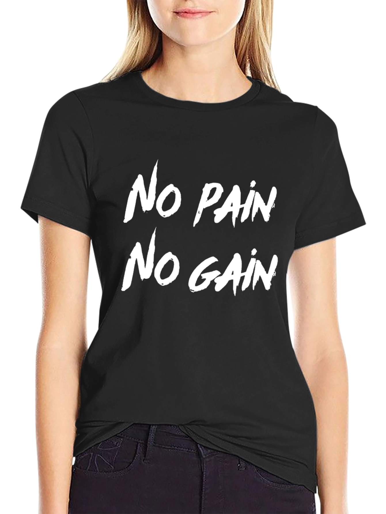 No Pain No Gain Graphic Tee - Black