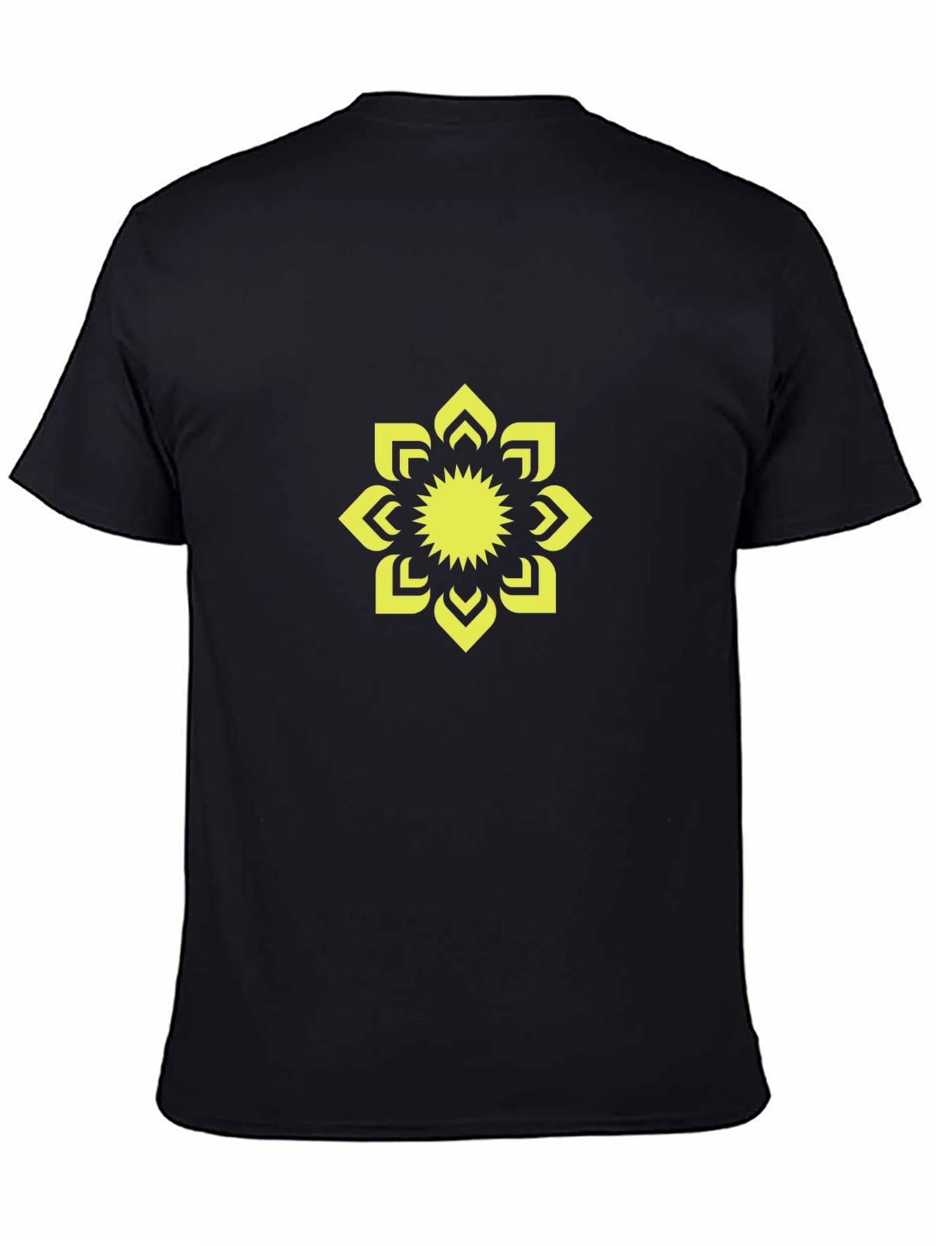Black T-Shirt with Yellow Floral Graphic