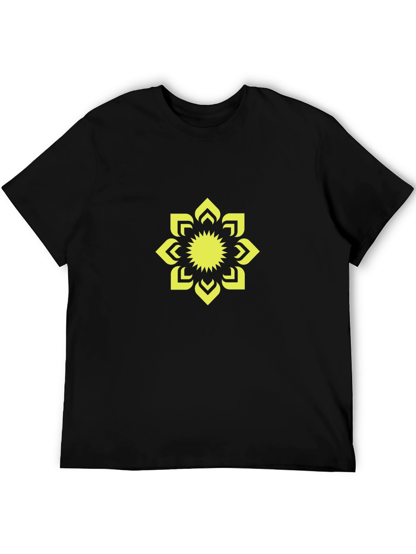 Black T-Shirt with Yellow Floral Graphic