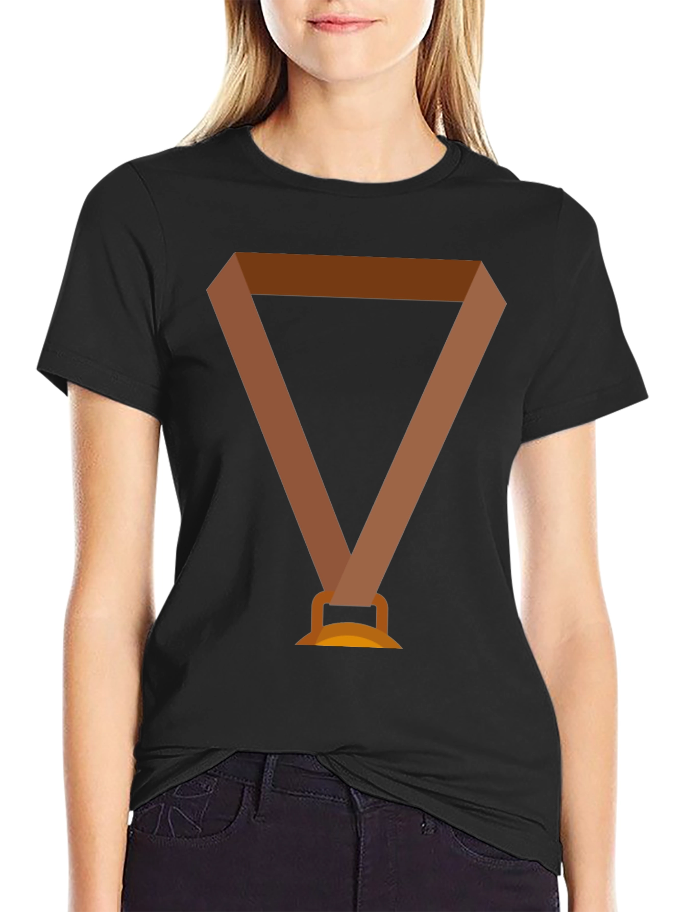 Novelty Medal Graphic Black T-Shirt