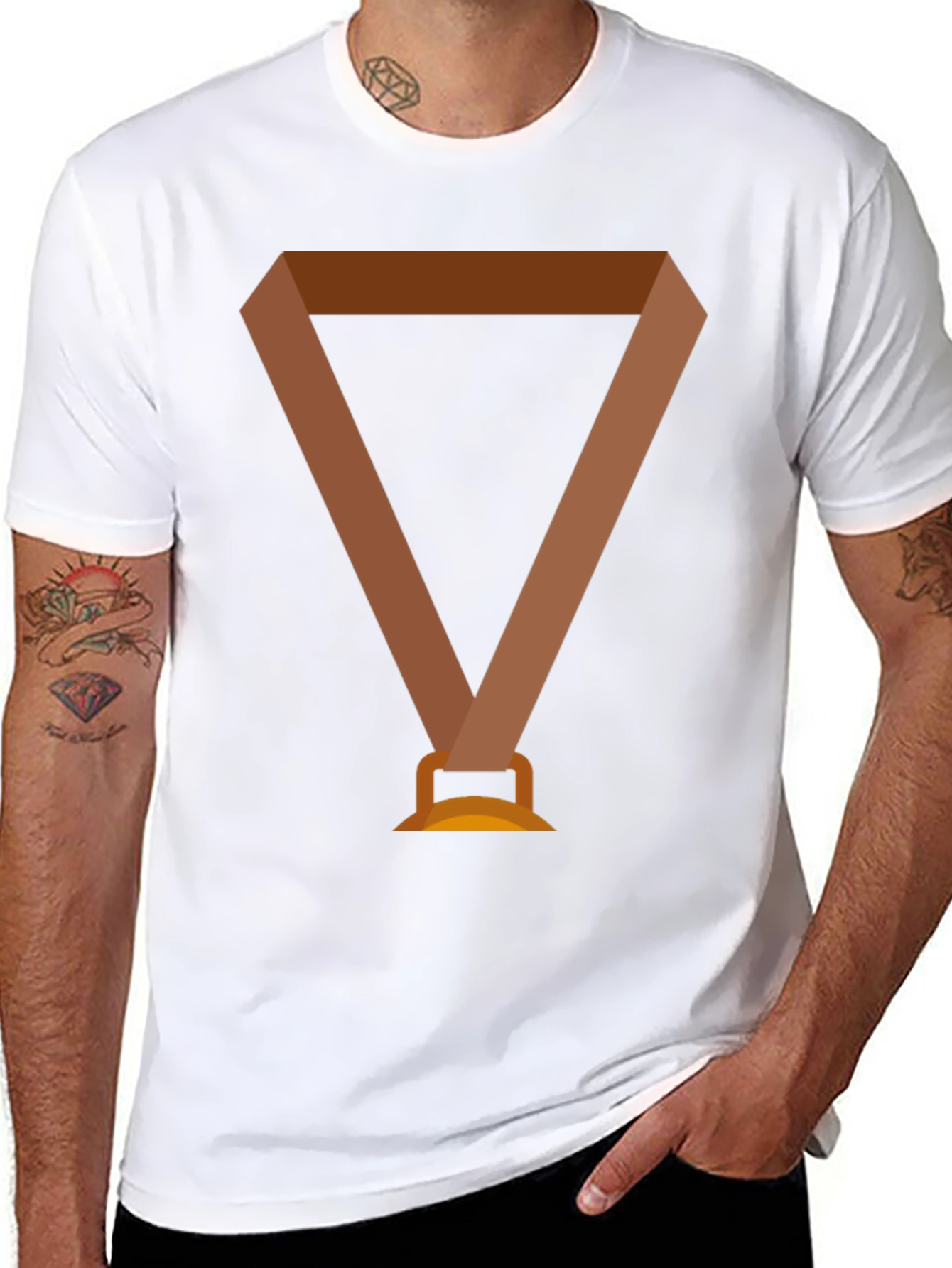 Novelty Medal Graphic Black T-Shirt