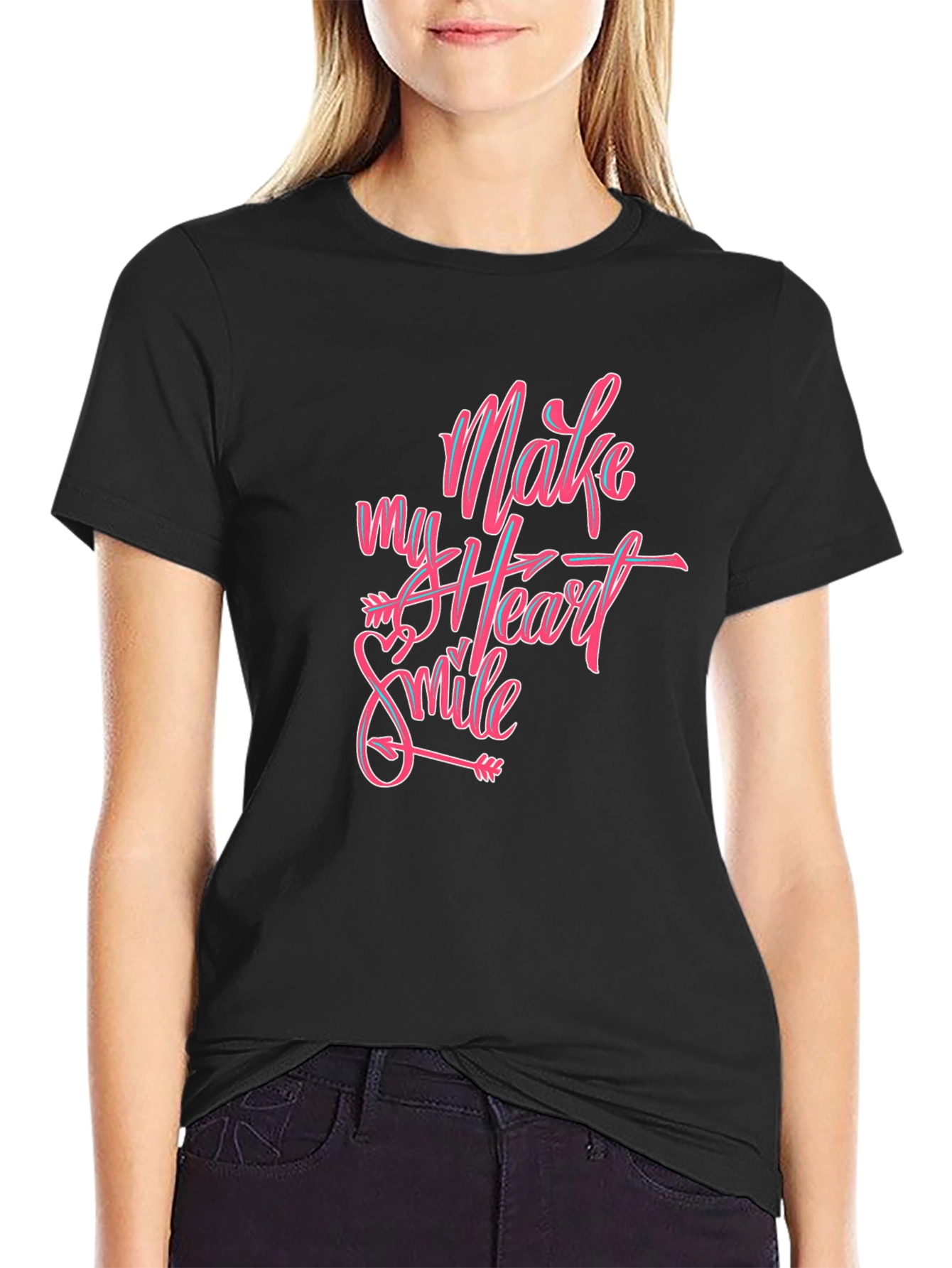 Make My Heart Smile Graphic Tee - Valentines Day
