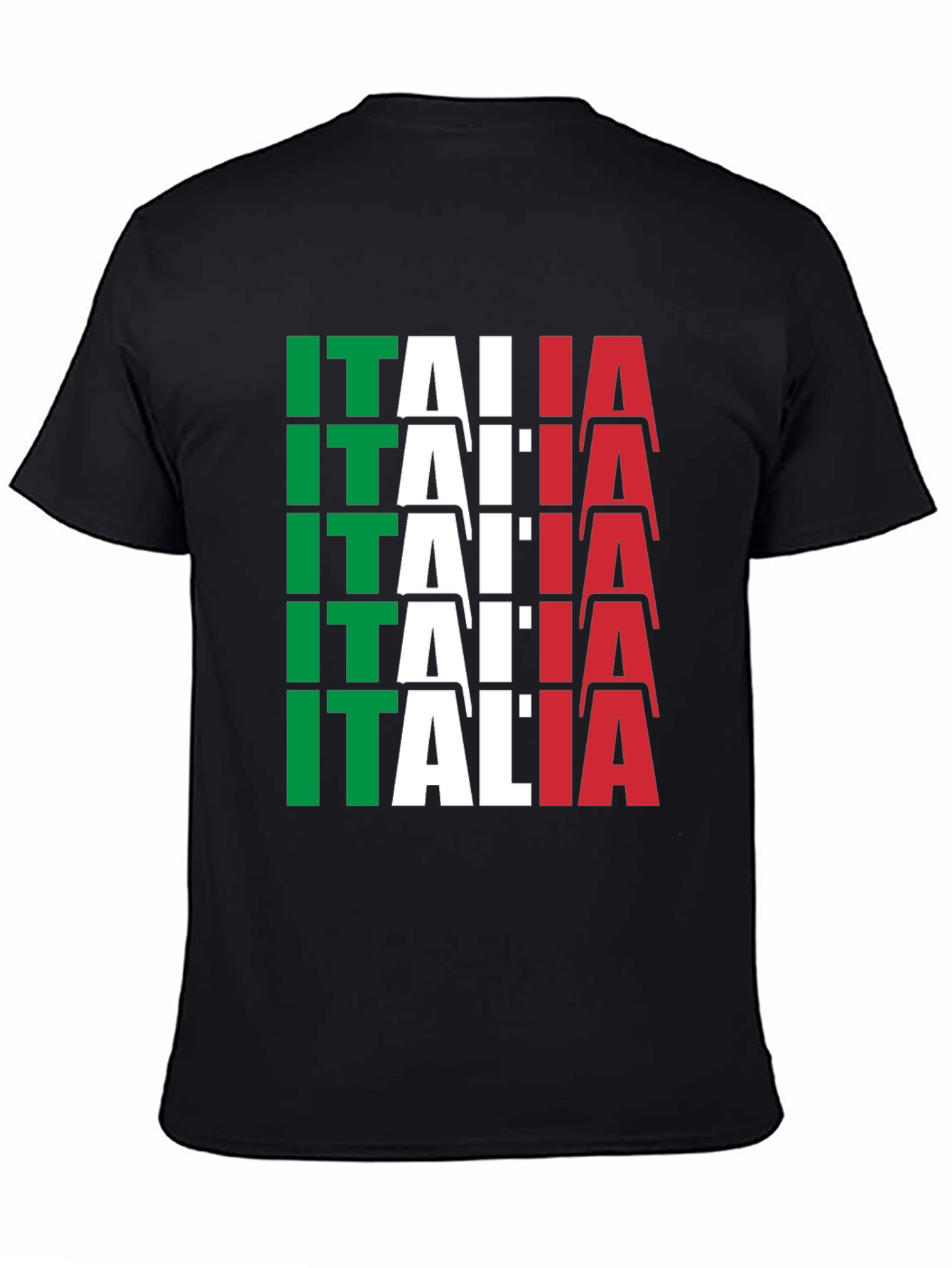 Italia Flag Graphic T-Shirt - Black Bold Design