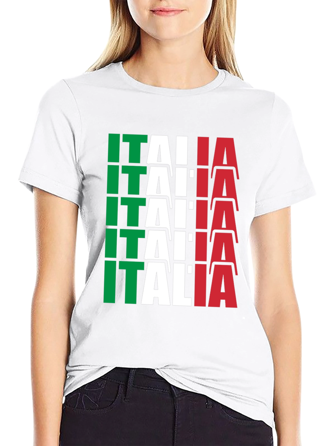 Italia Flag Graphic T-Shirt - Black Bold Design