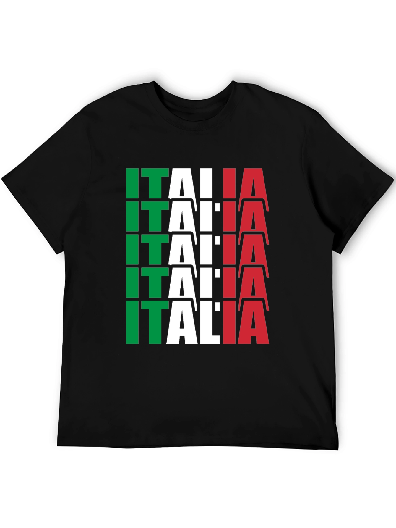 Italia Flag Graphic T-Shirt - Black Bold Design