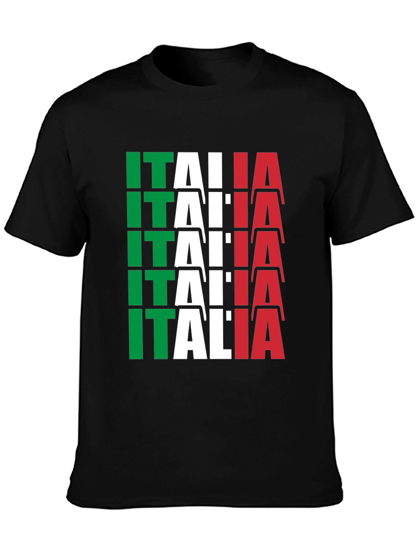 Italia Flag Graphic T-Shirt - Black Bold Design