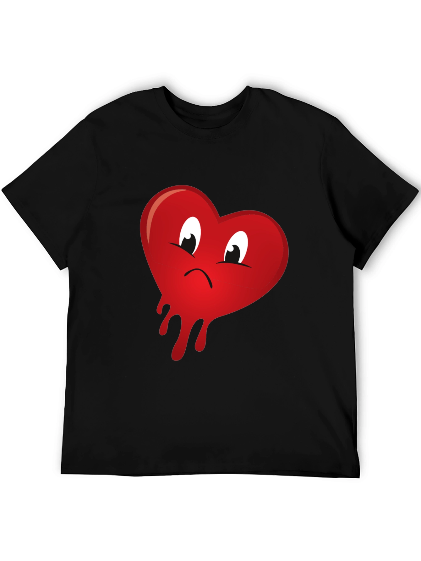 Sad Heart Drip Graphic T-Shirt - Unisex Black Tee