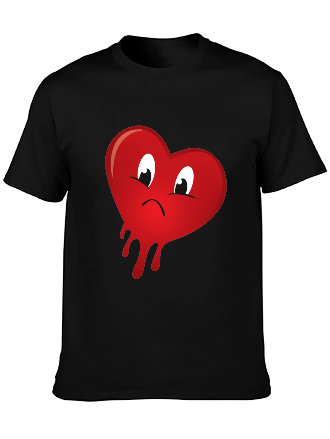 Sad Heart Drip Graphic T-Shirt - Unisex Black Tee