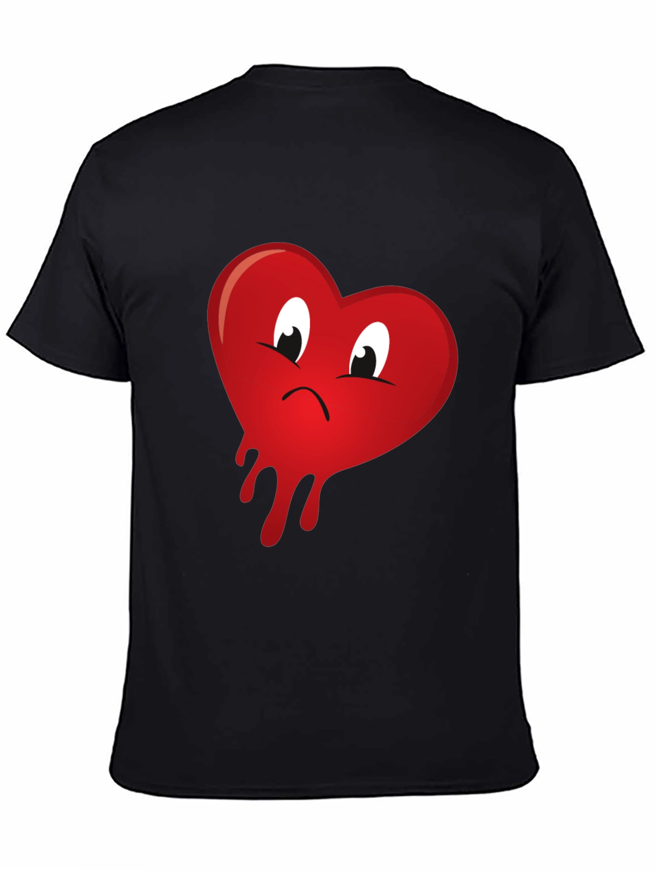 Sad Heart Drip Graphic T-Shirt - Unisex Black Tee