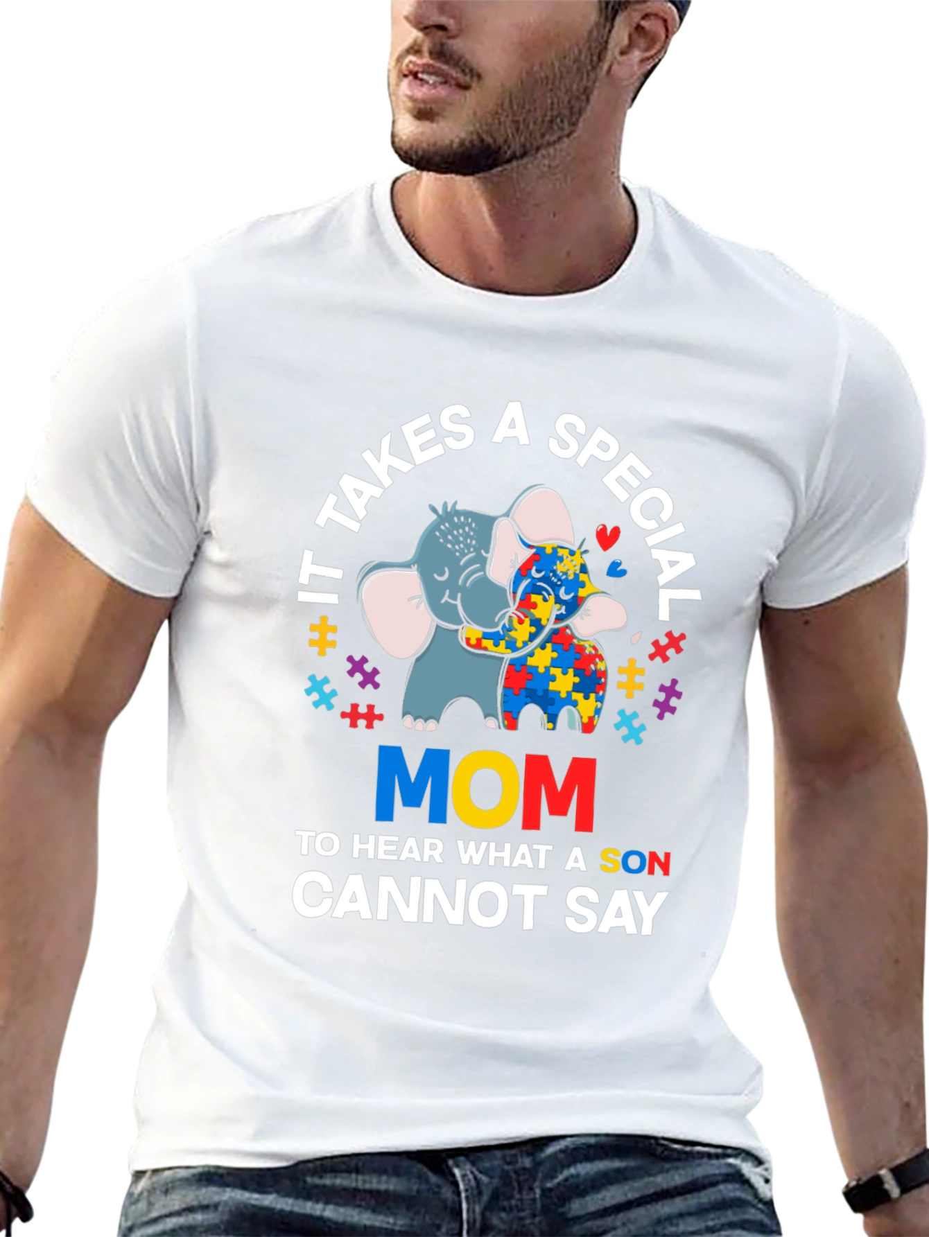 Autism Awareness Elephant Mom T-Shirt