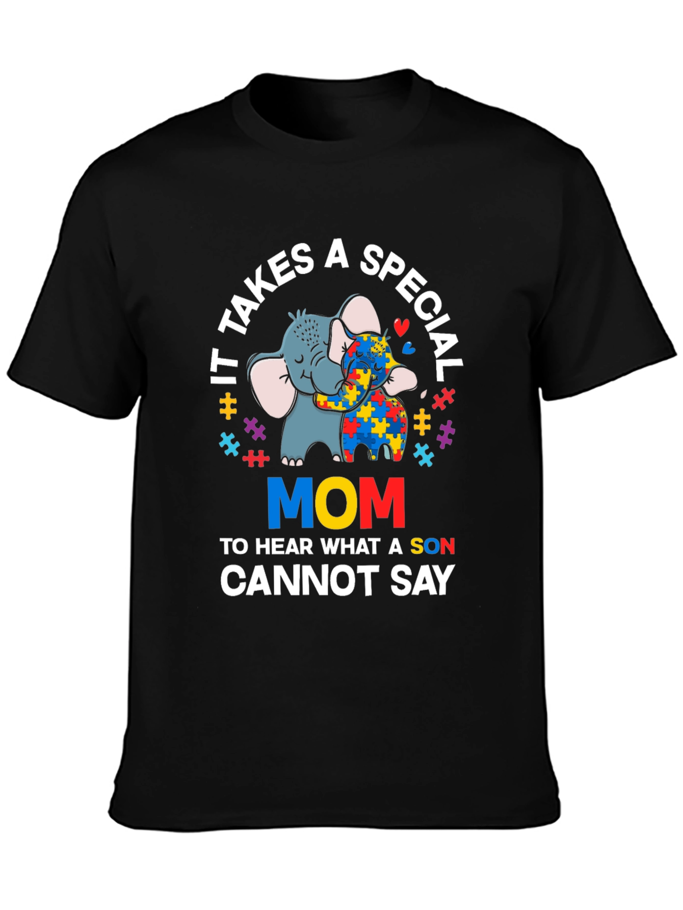 Autism Awareness Elephant Mom T-Shirt