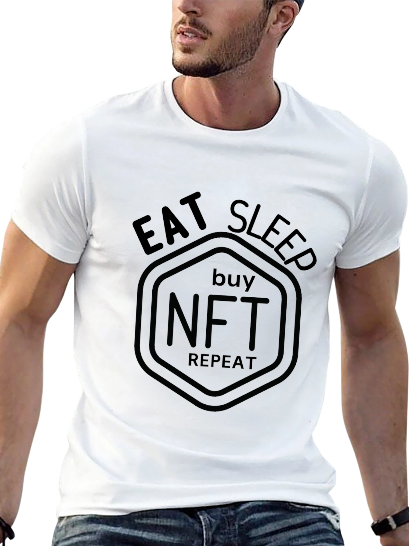 Eat Sleep Buy NFT Repeat - Black T-Shirt