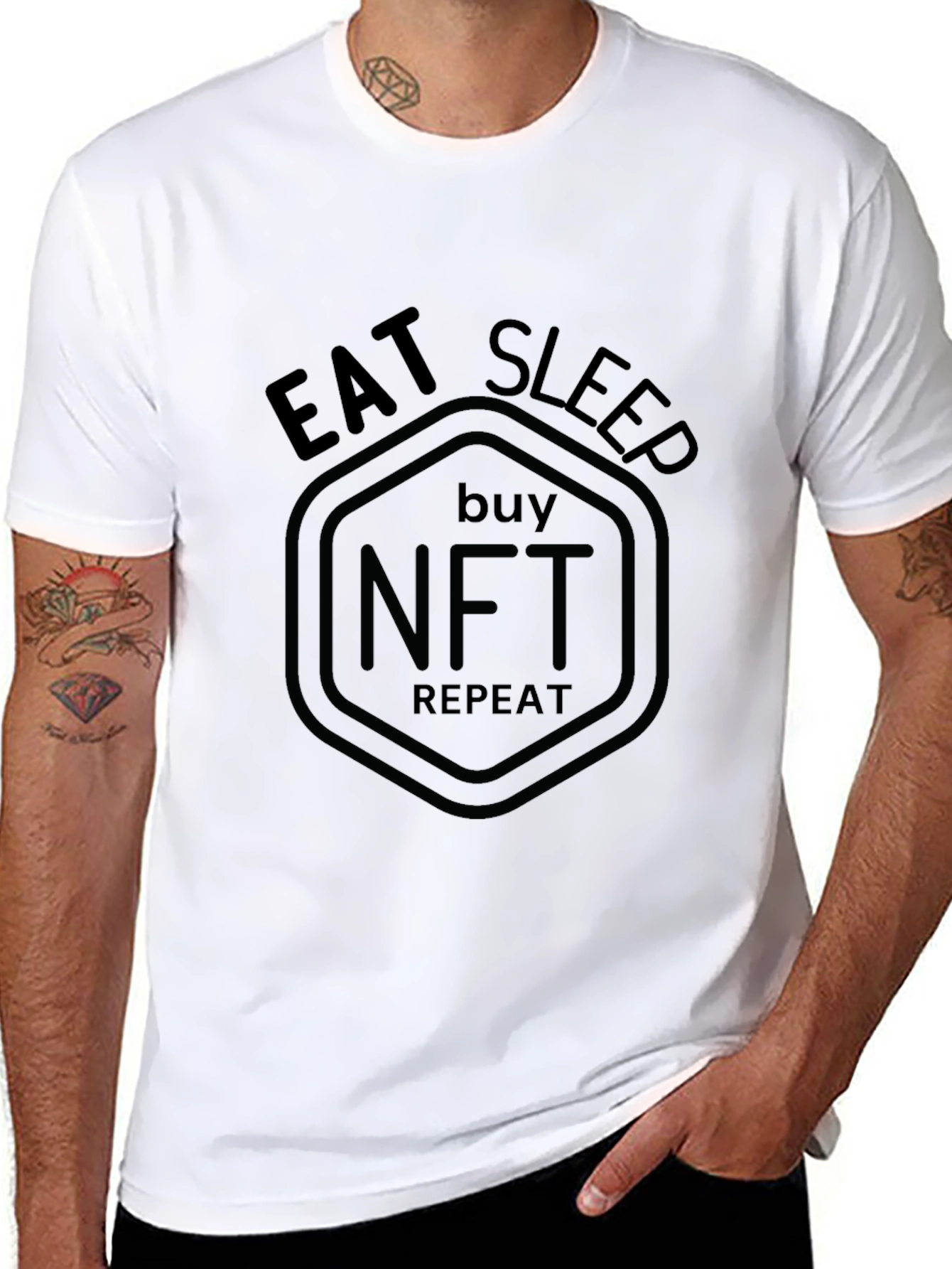 Eat Sleep Buy NFT Repeat - Black T-Shirt