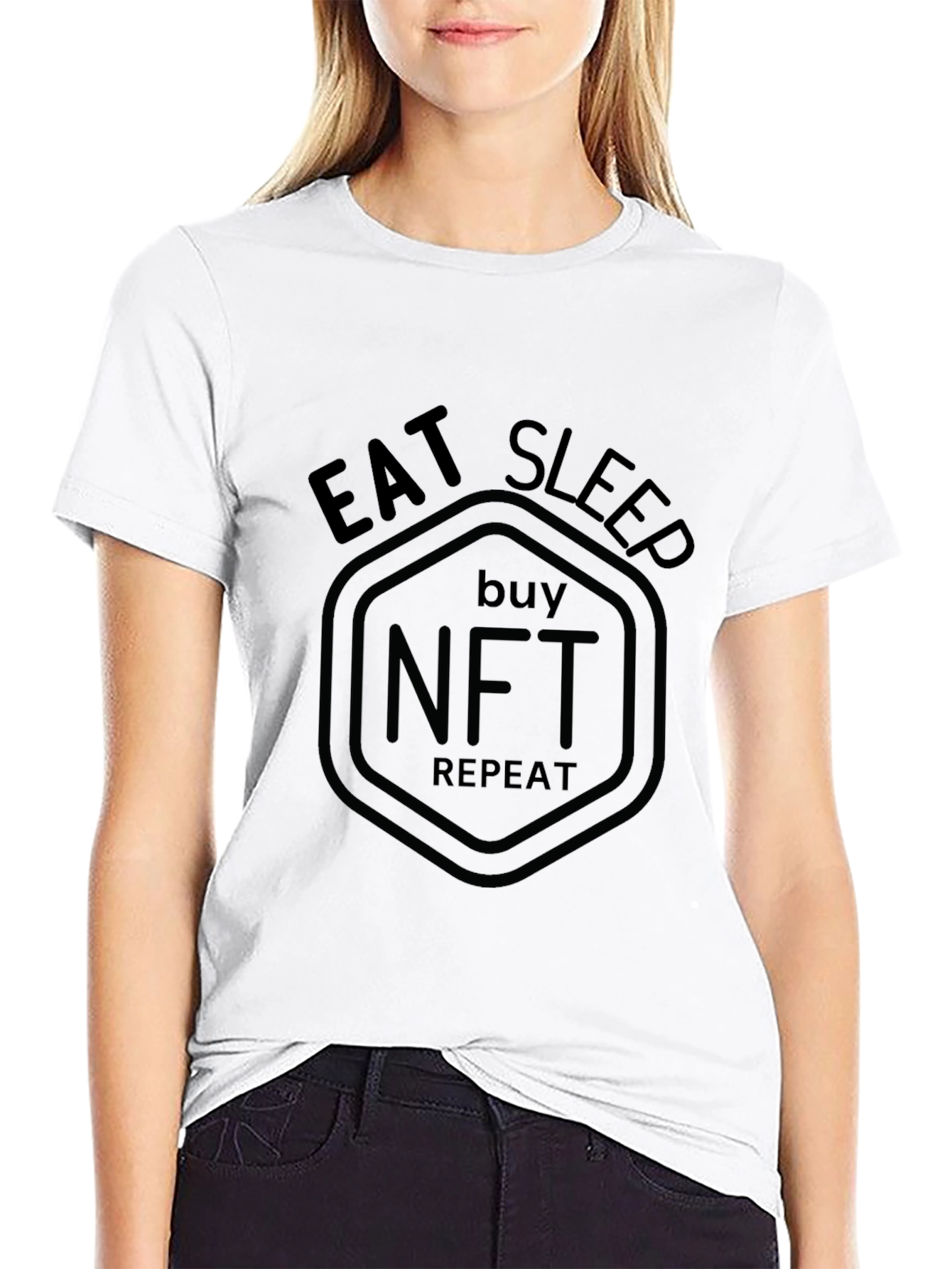 Eat Sleep Buy NFT Repeat - Black T-Shirt