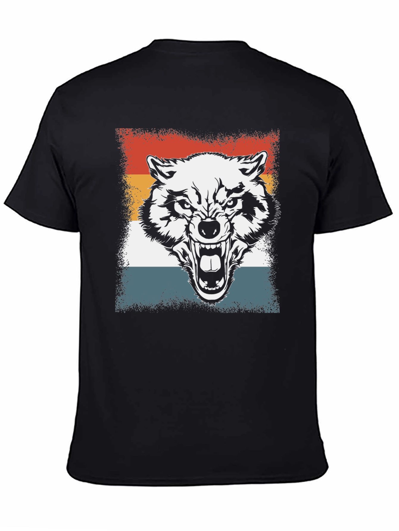Retro Wolf Graphic T-Shirt - Bold Animal Tee