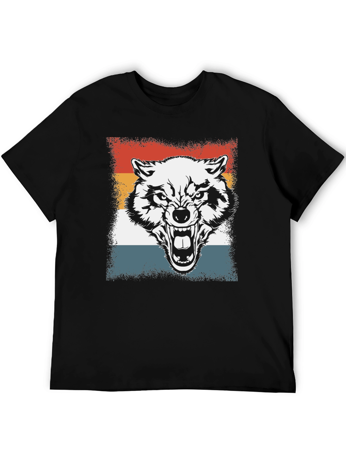 Retro Wolf Graphic T-Shirt - Bold Animal Tee